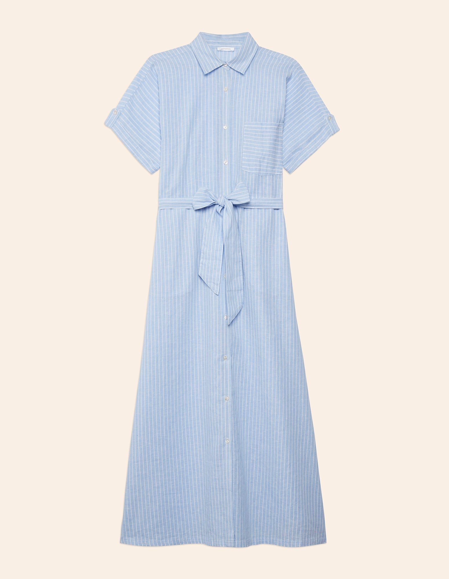 Abito lungo tinta unita Cotton Linen