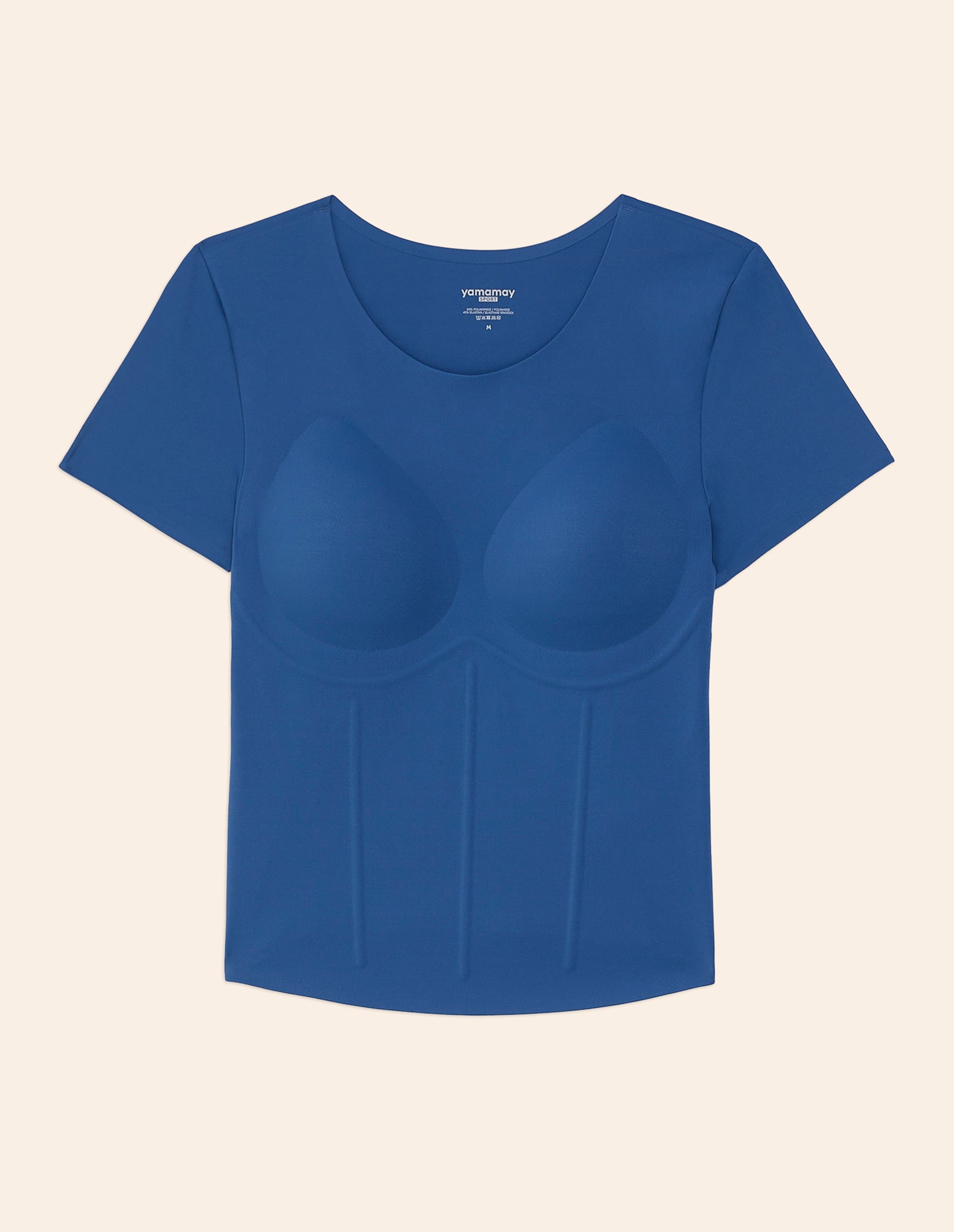 T-shirt sportiva super stretch coppe leggermente imbottite Fitness Lux