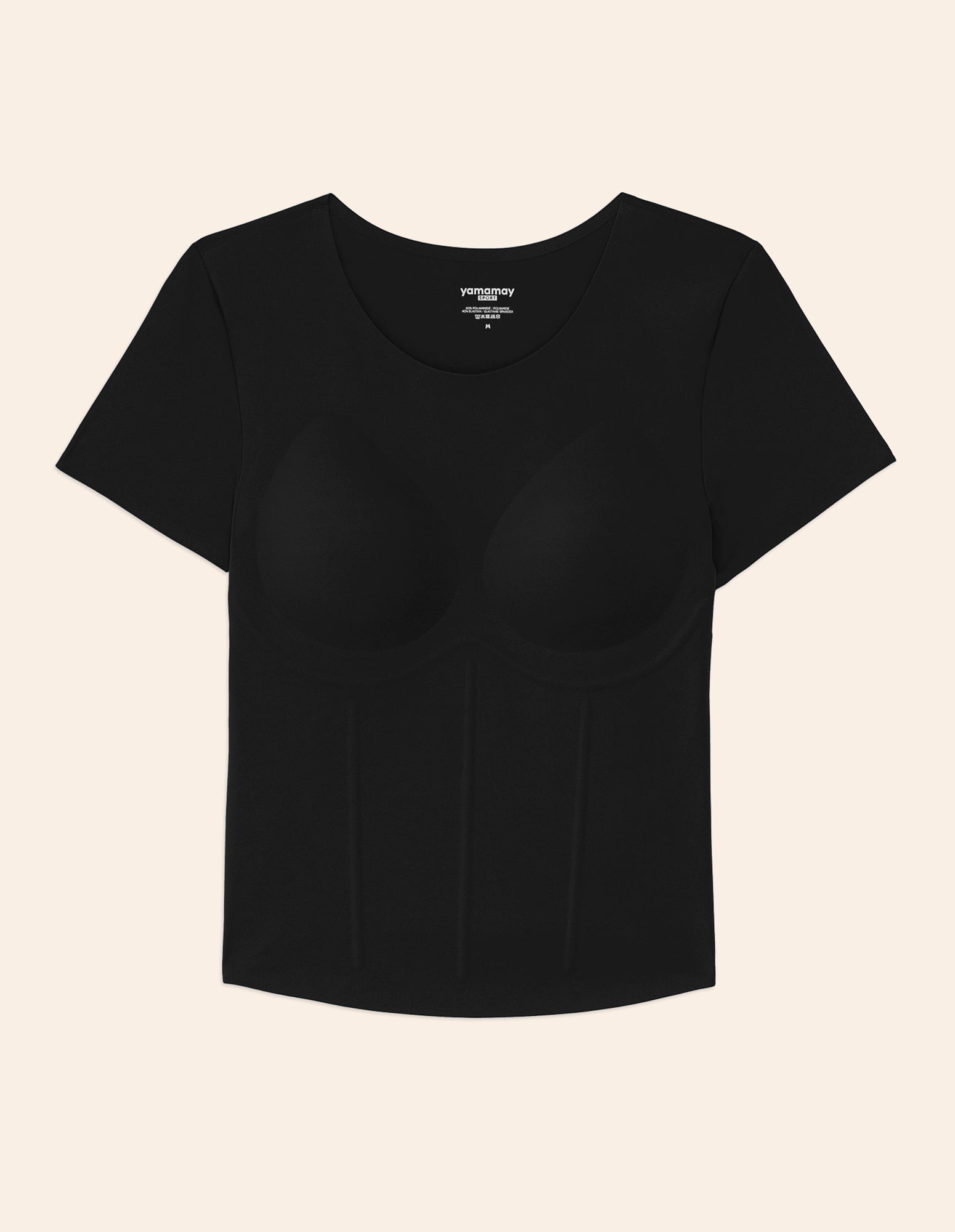 T-shirt sportiva super stretch coppe leggermente imbottite Fitness Lux