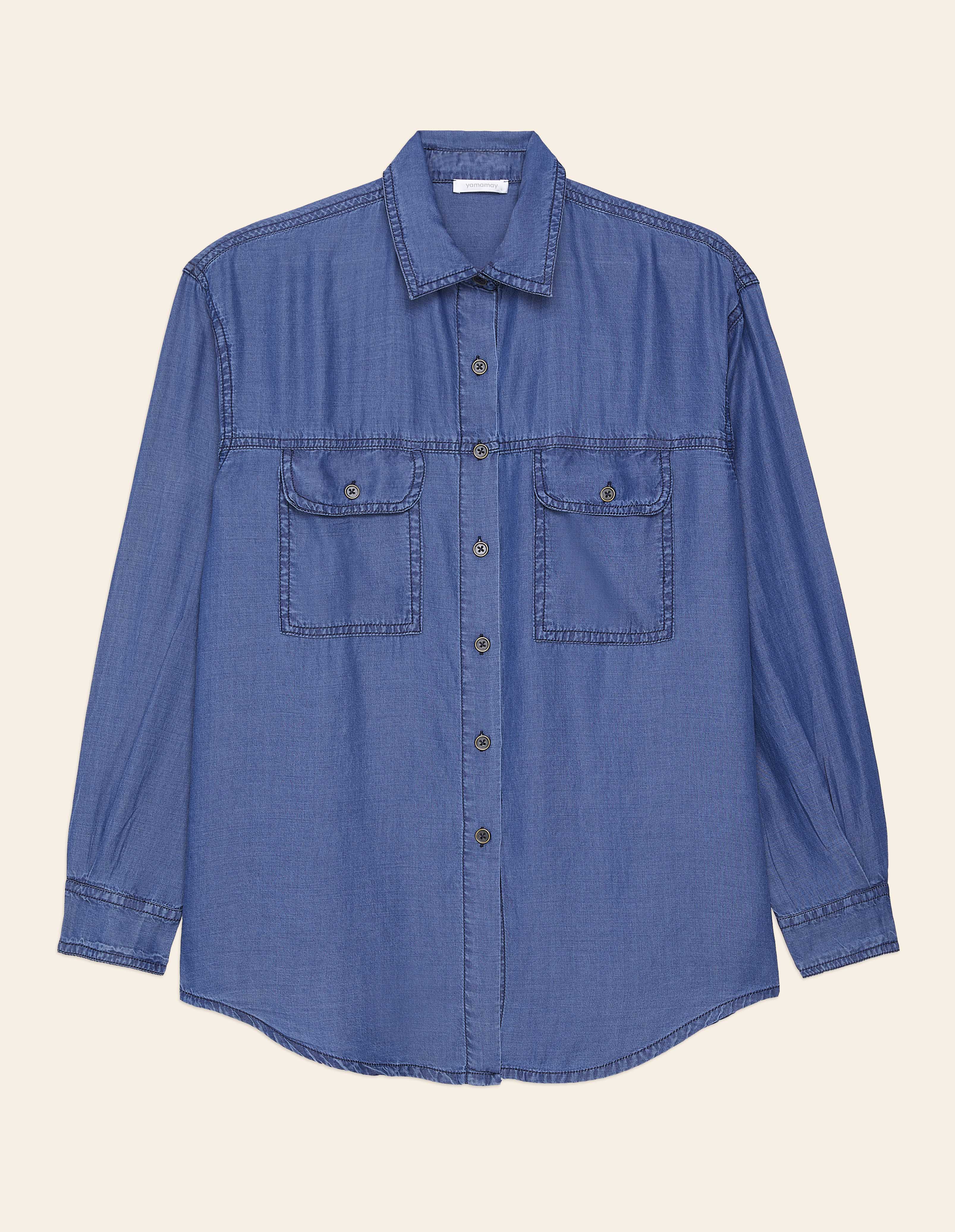Camicia da donna a maniche lunghe Denim