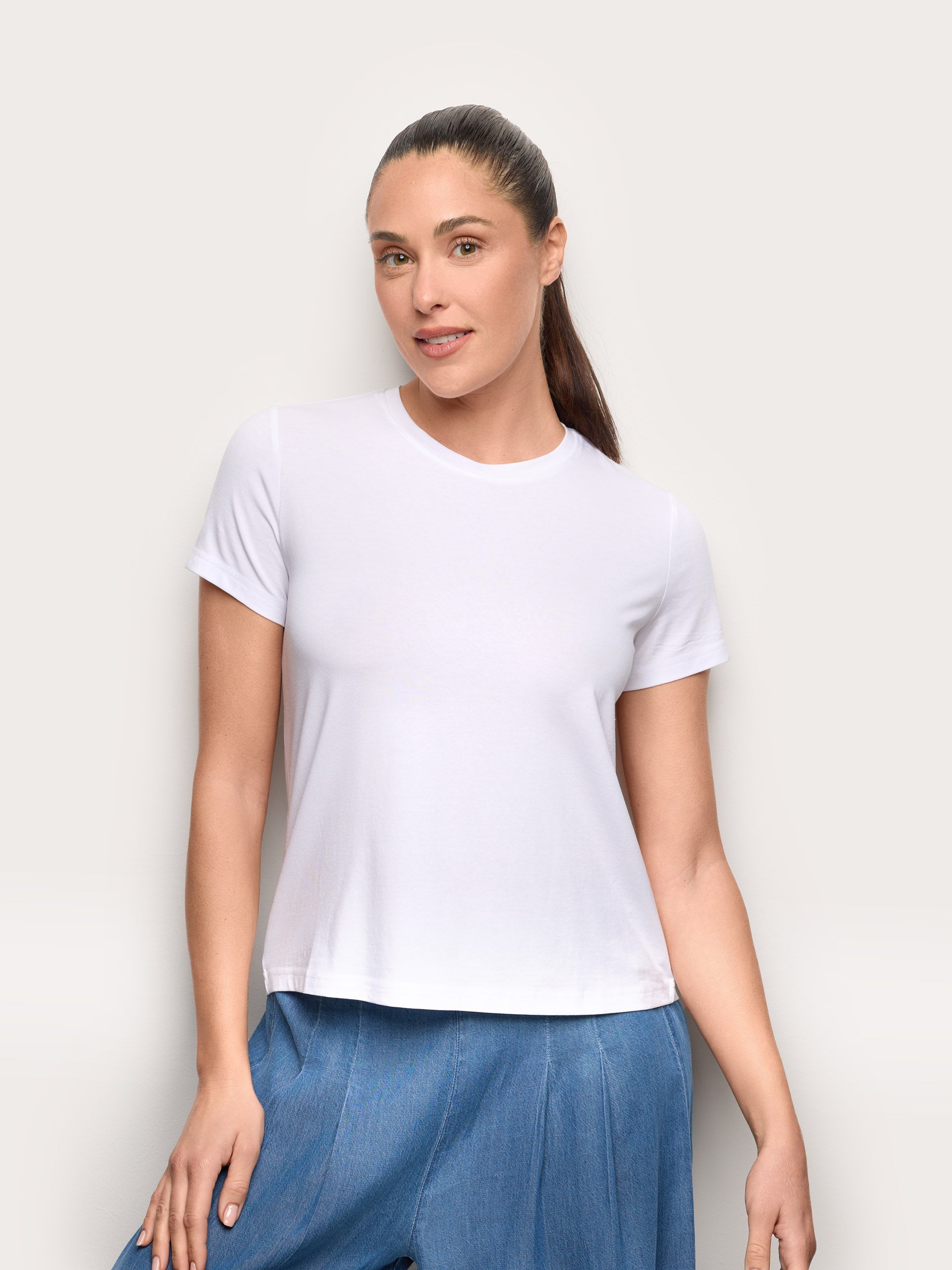 Maglia manica corta con TENCEL™ Modal, Cotone e Seta