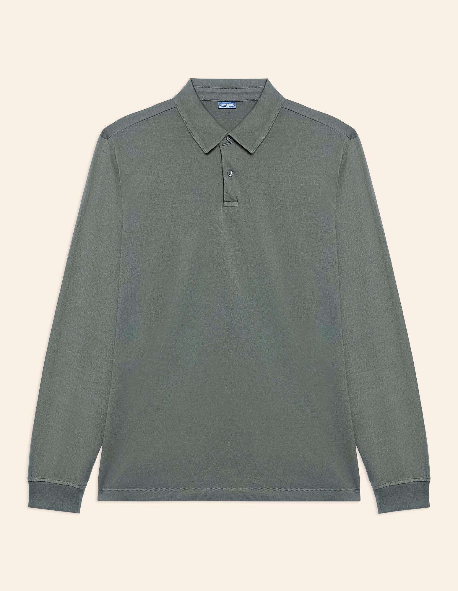 Maglia manica lunga taglio polo in cotone Washed Cotton