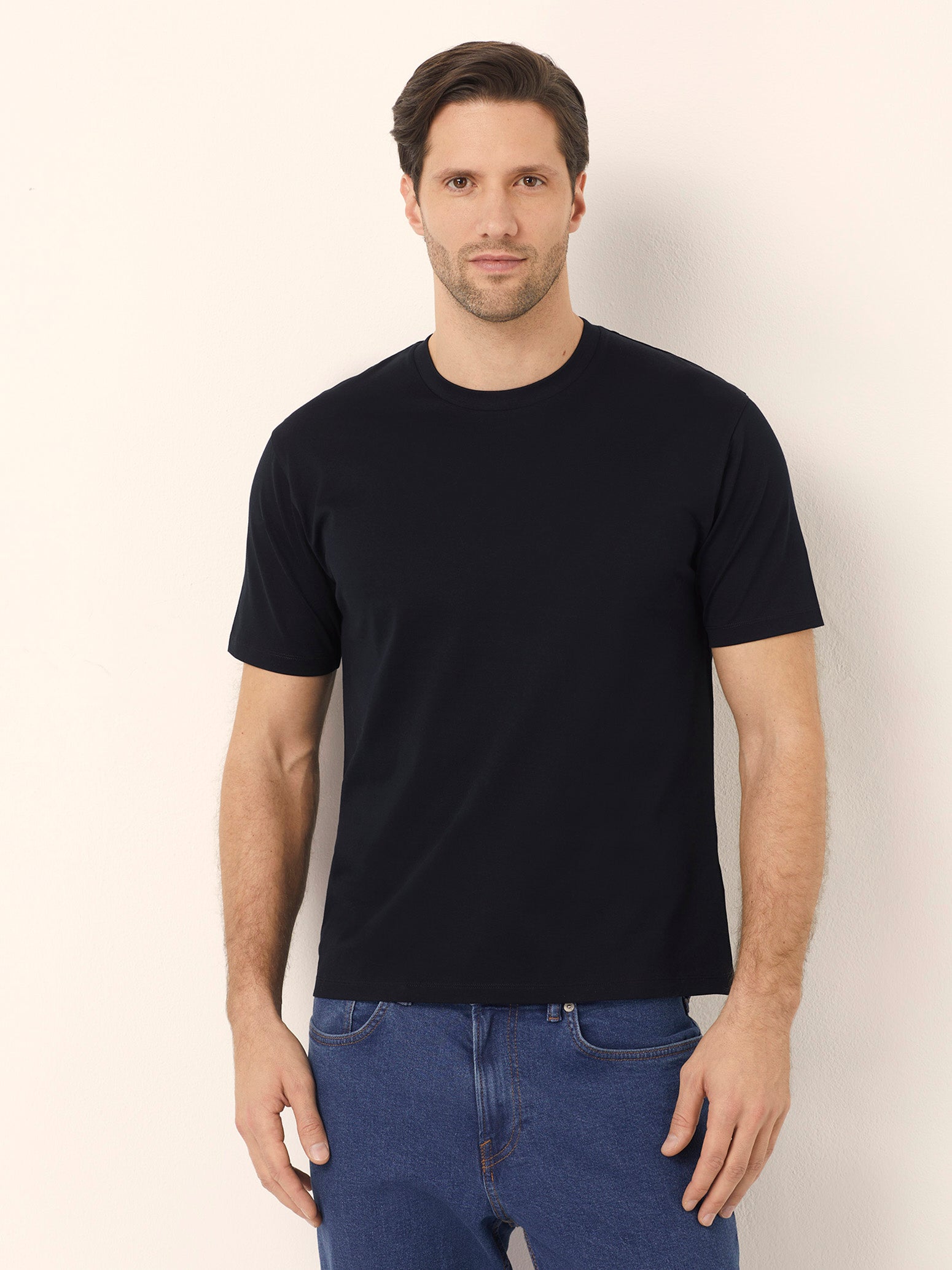 T-shirt girocollo da uomo in cotone Premium Cotton