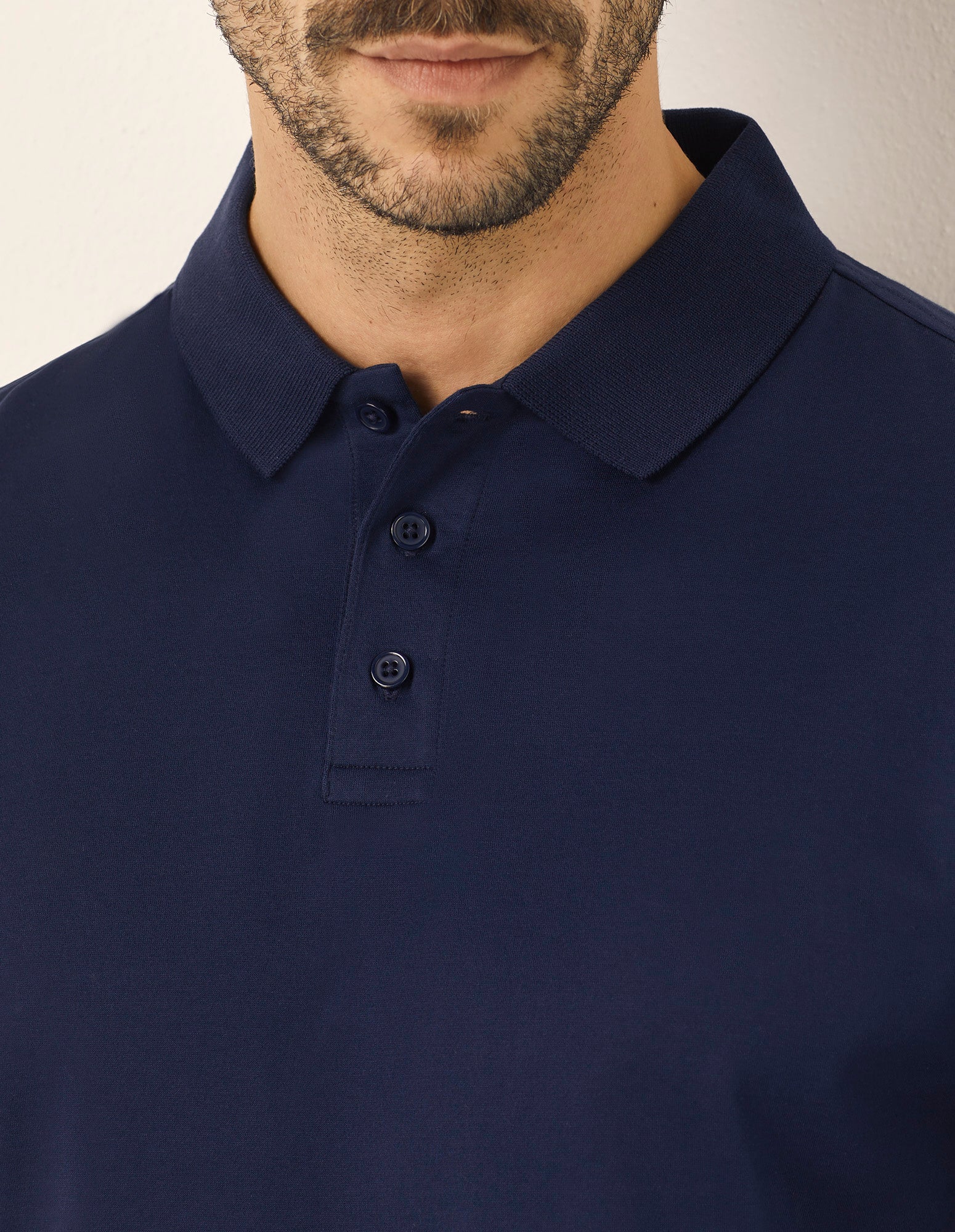 T-shirt taglio polo da uomo in cotone Premium Cotton