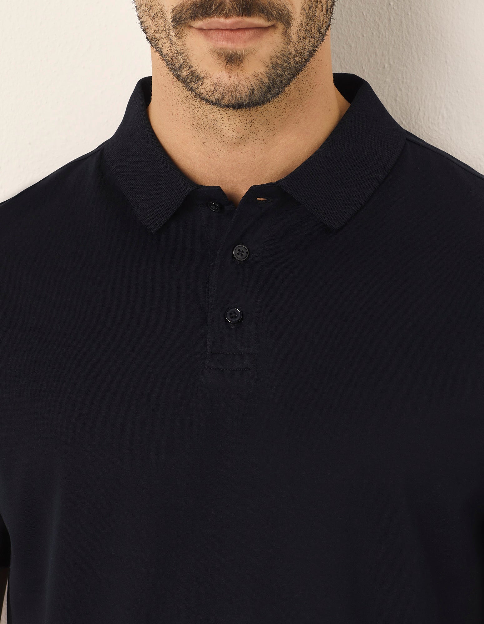T-shirt taglio polo da uomo in cotone Premium Cotton