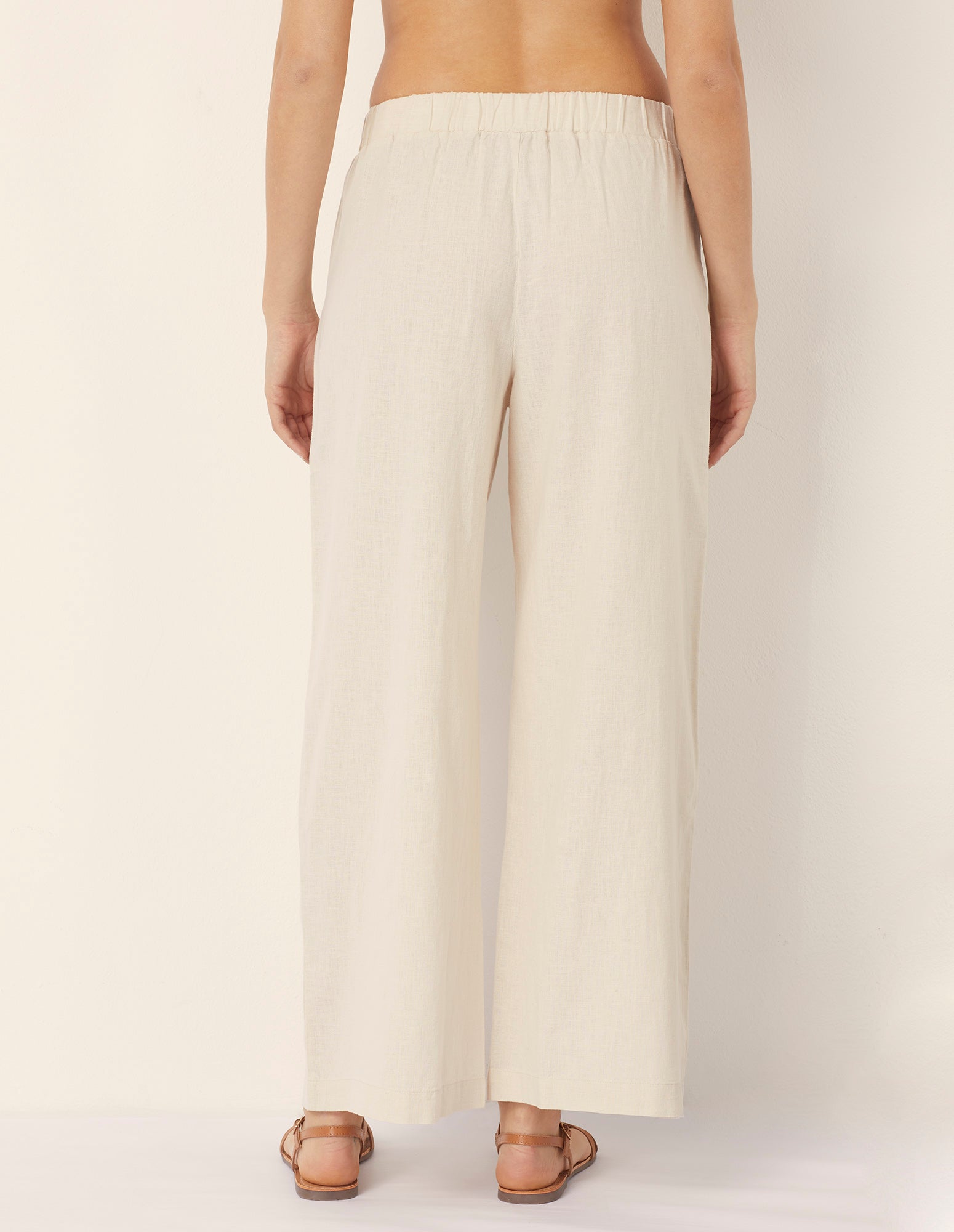 Pantalone lungo con pince Cotton Linen