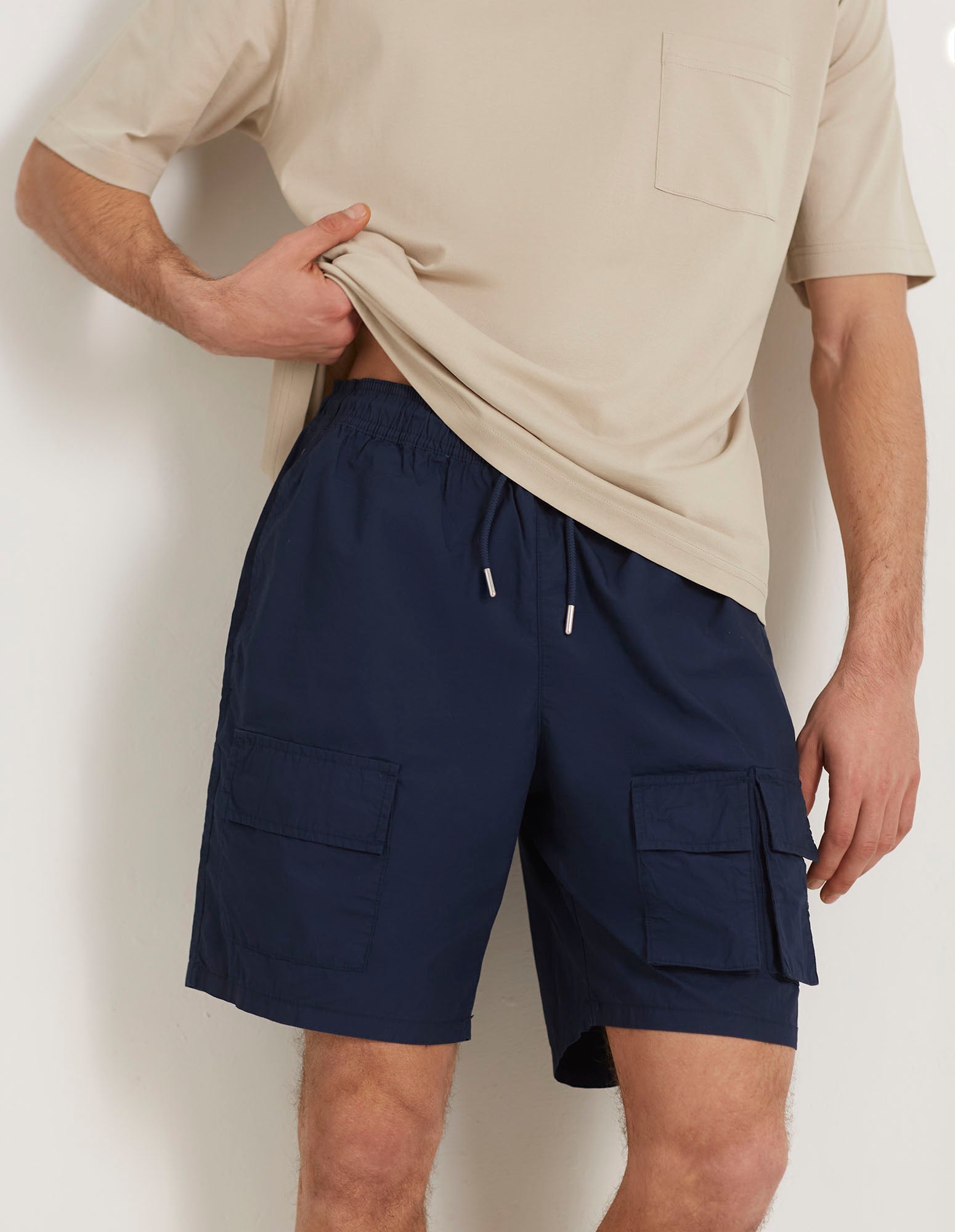 Bermuda cargo con elestico in vita e cordino regolabile in cotone Easy Living