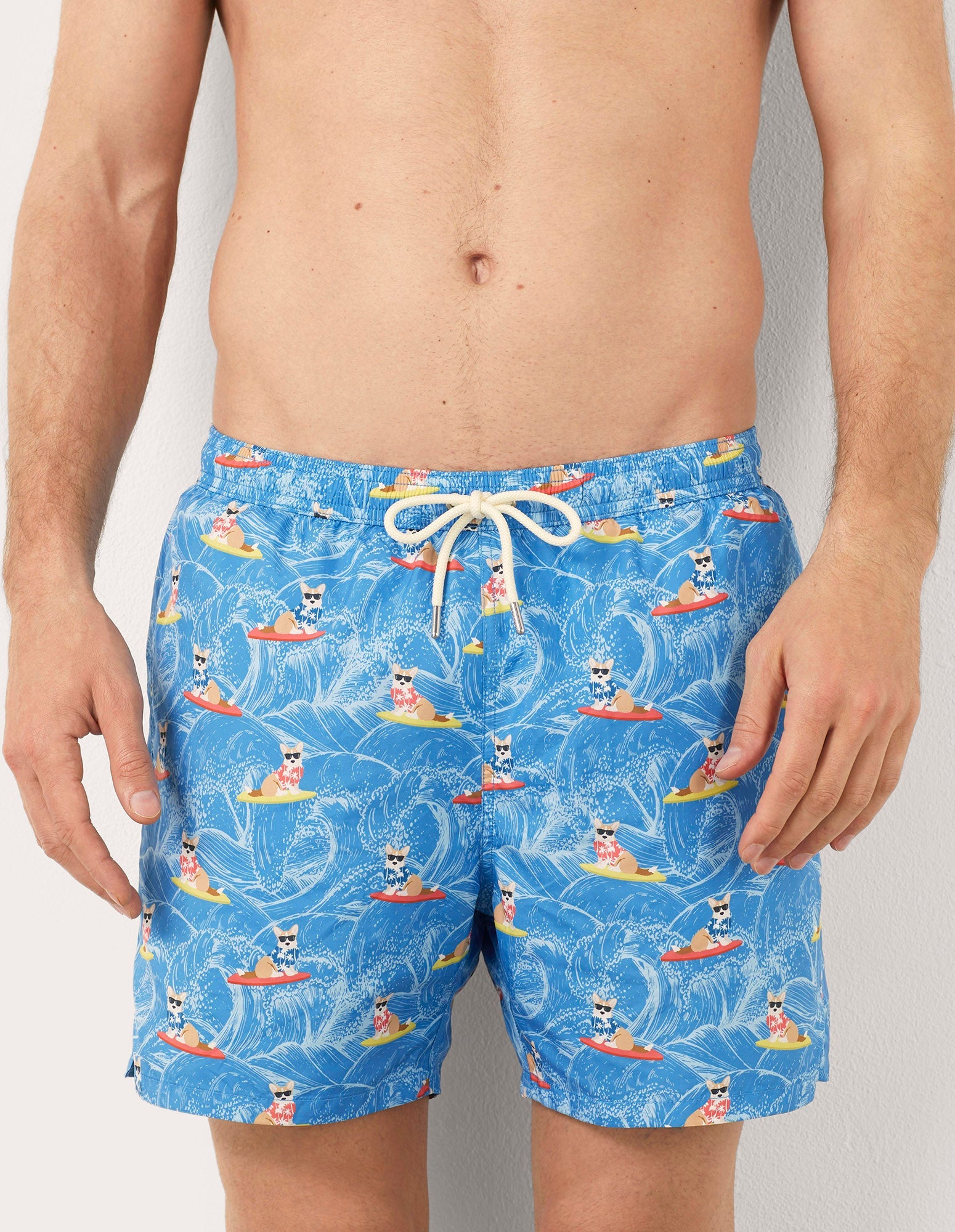 Costume boxer da uomo con cani sul surf Funny I