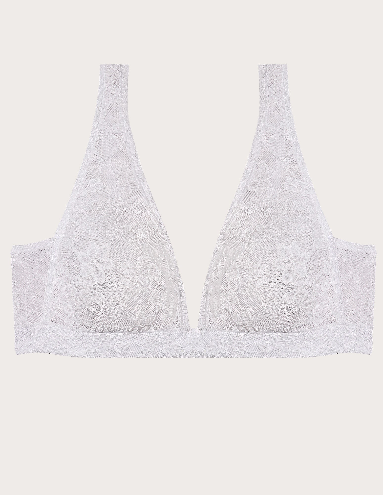 Bralette sfoderata in pizzo elasticizzato bianco Stretch Lace