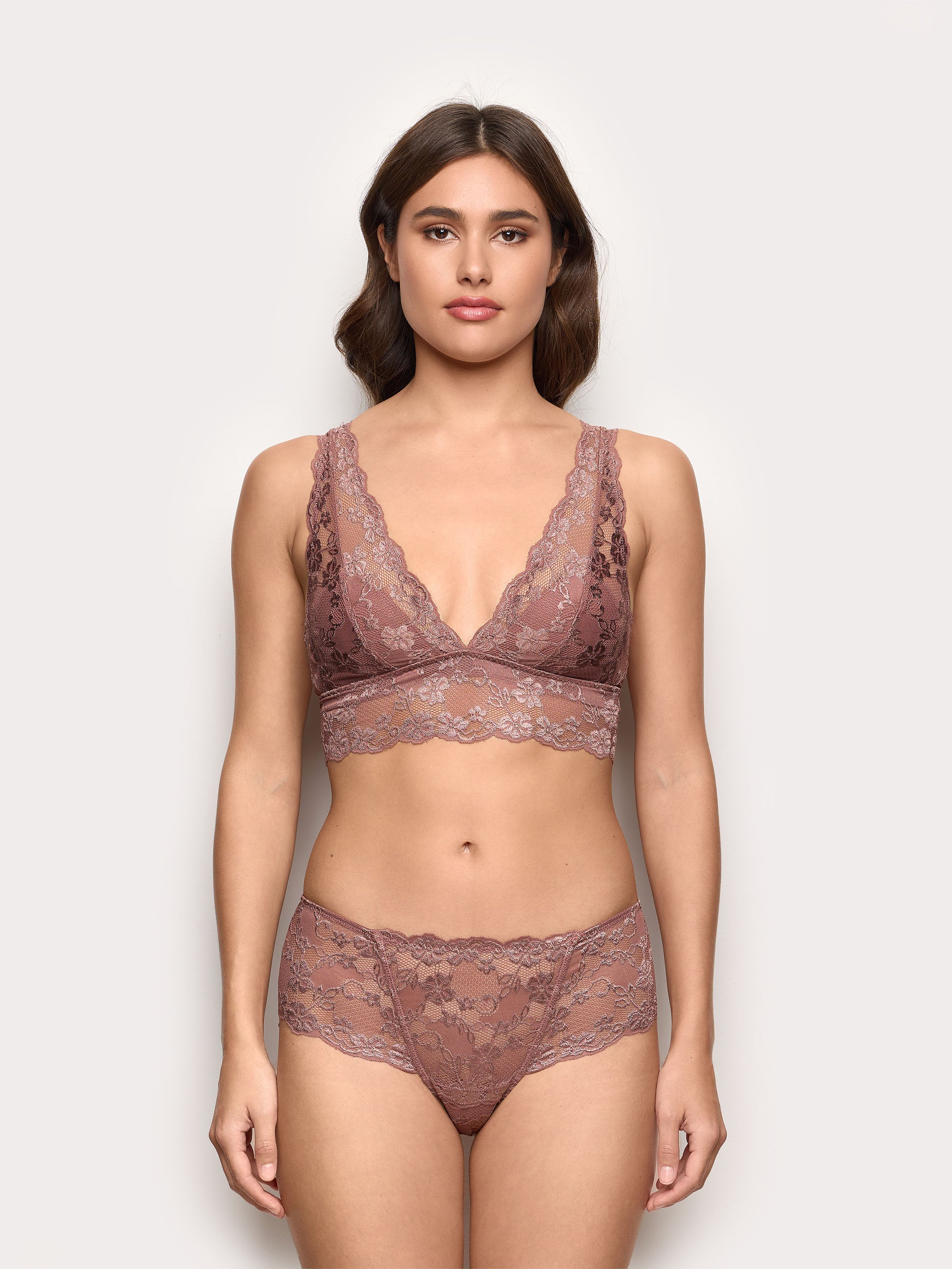 Culotte brasiliana in pizzo laminato e microfibra - Primula Color