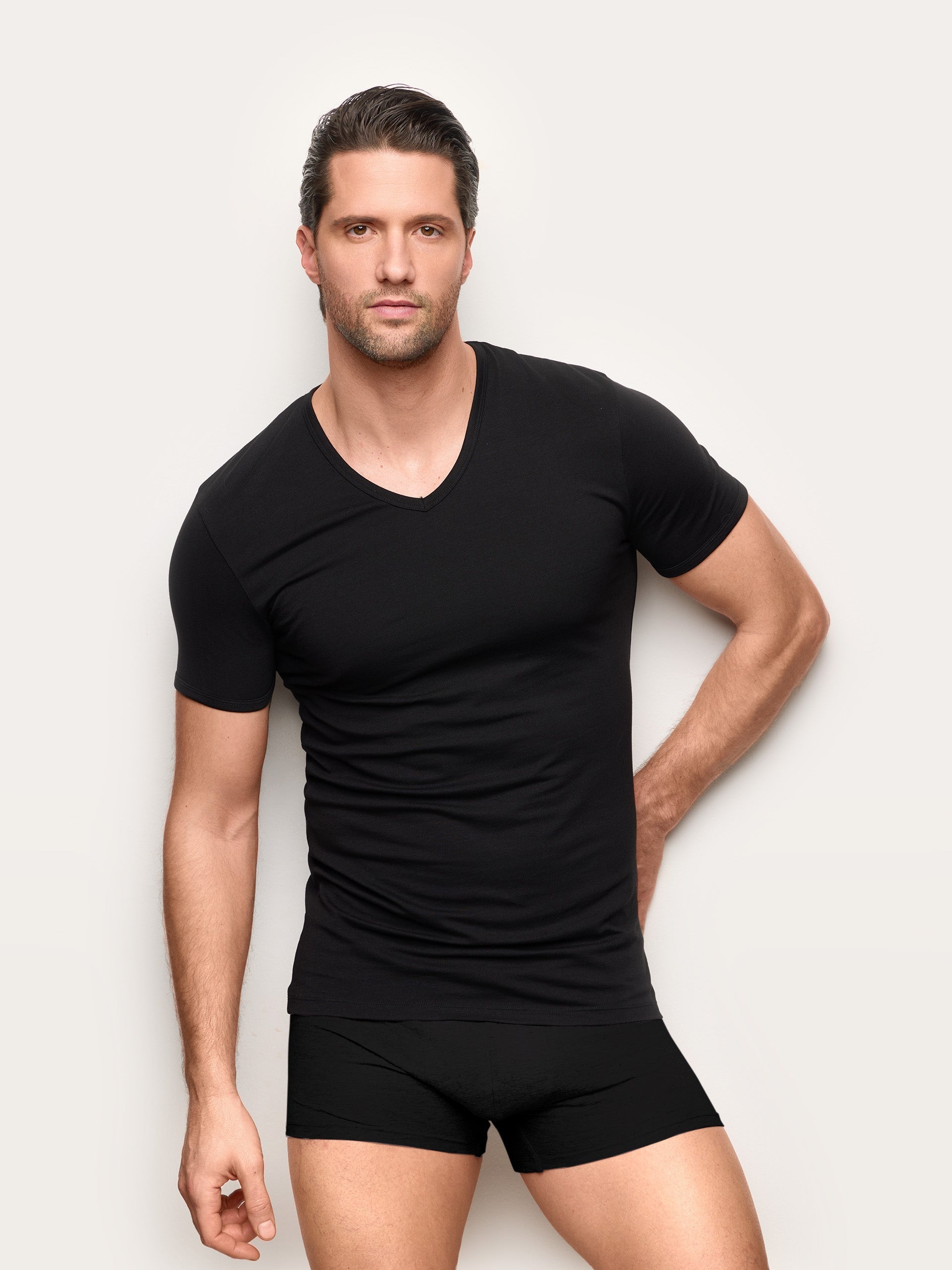 Maglia scollo V jersey di cotone - New Simply
