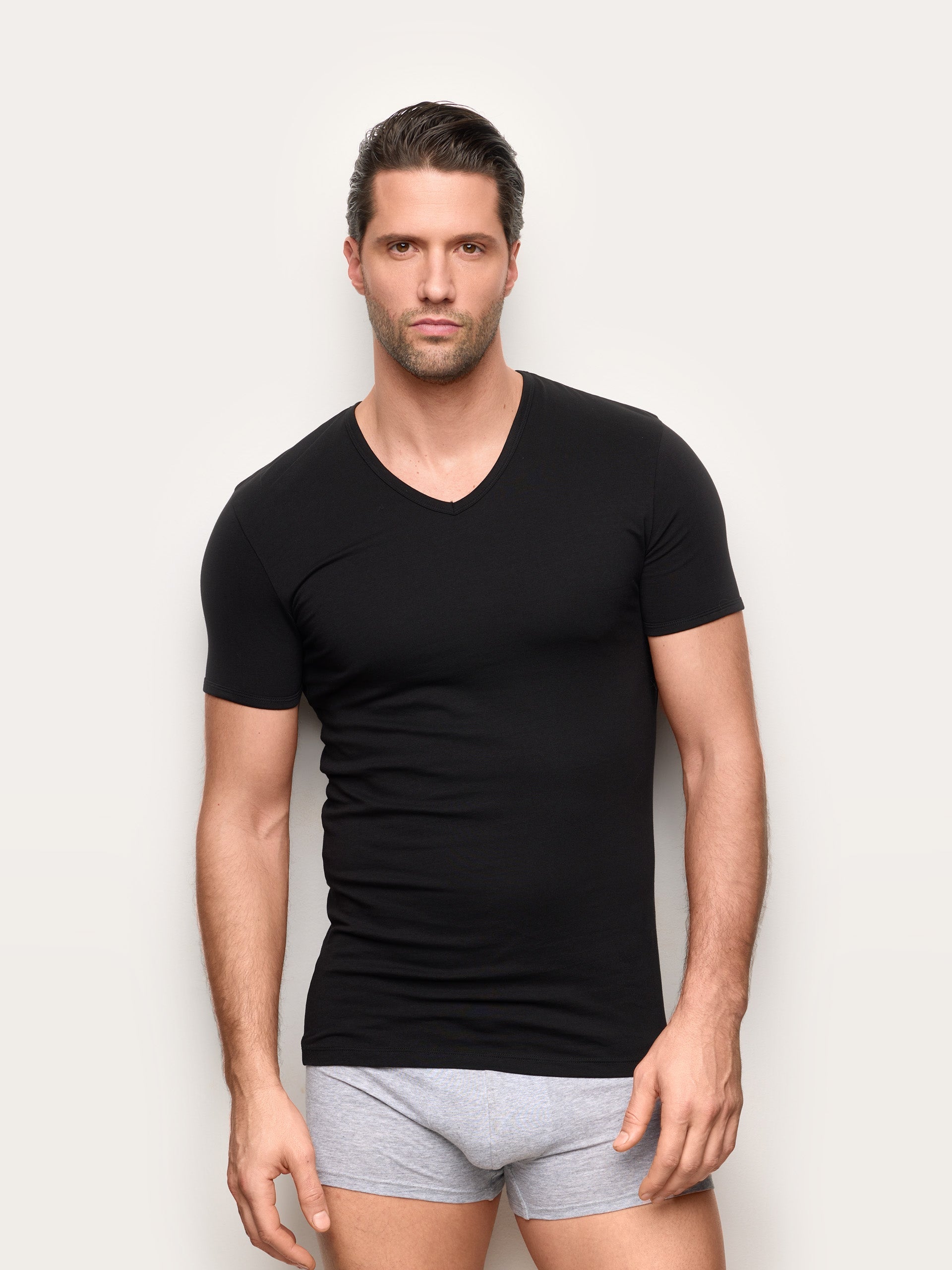 Maglia scollo a V uomo in cotone Supima Luxury