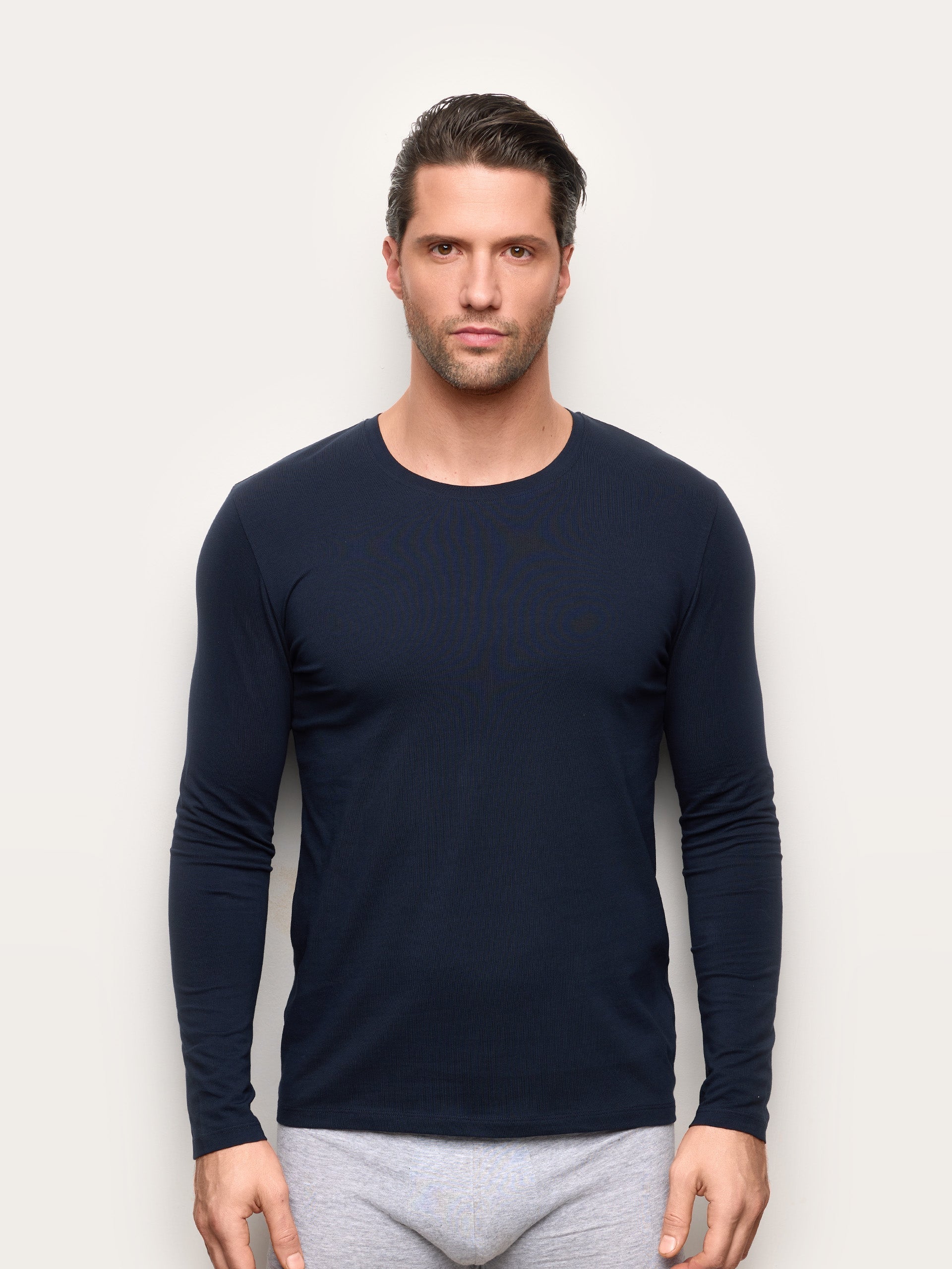 Maglia girocollo a manica lunga uomo in cotone Supima Luxury
