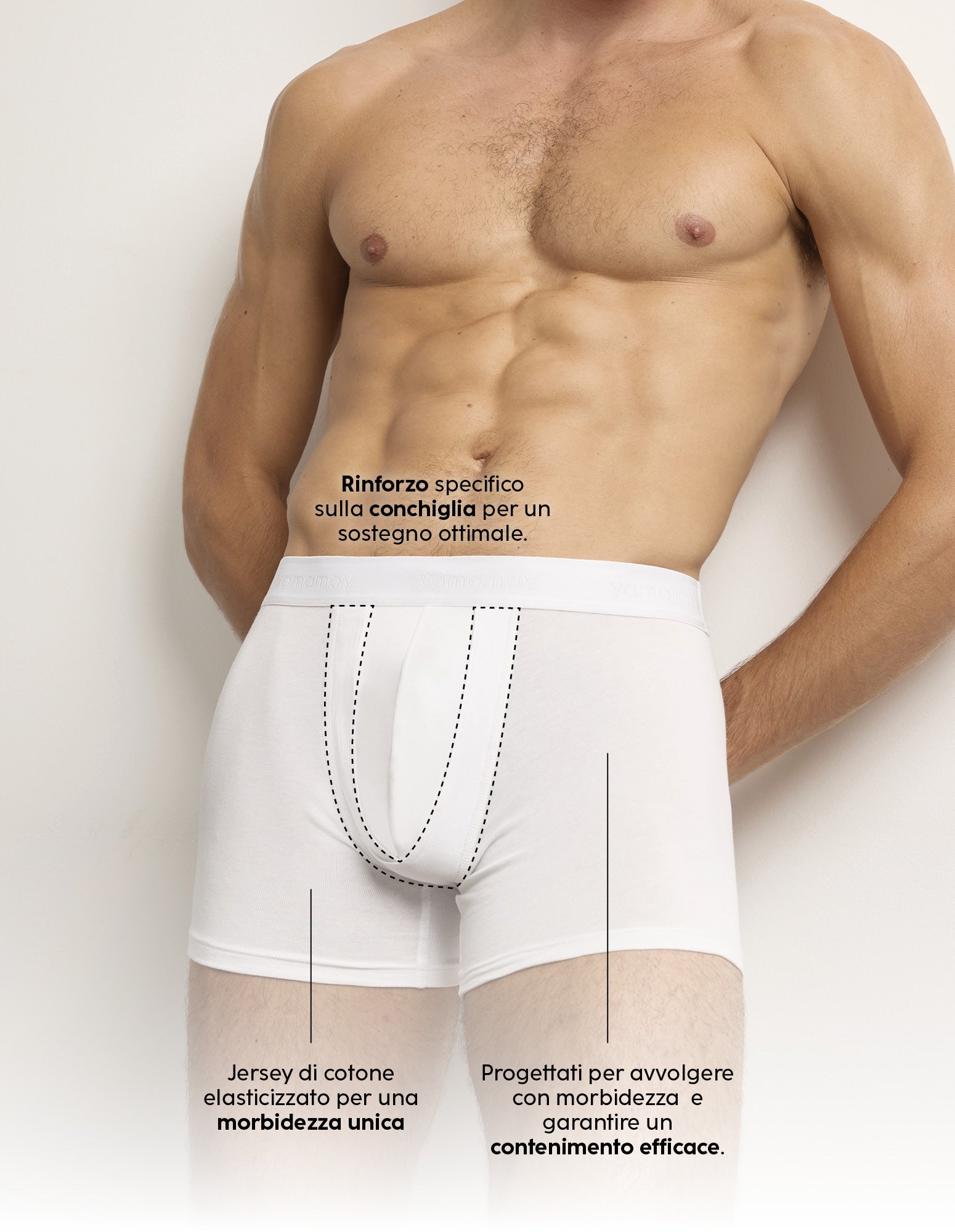 Boxer tinta unita con extra supporto in jersey elasticizzato Better Support