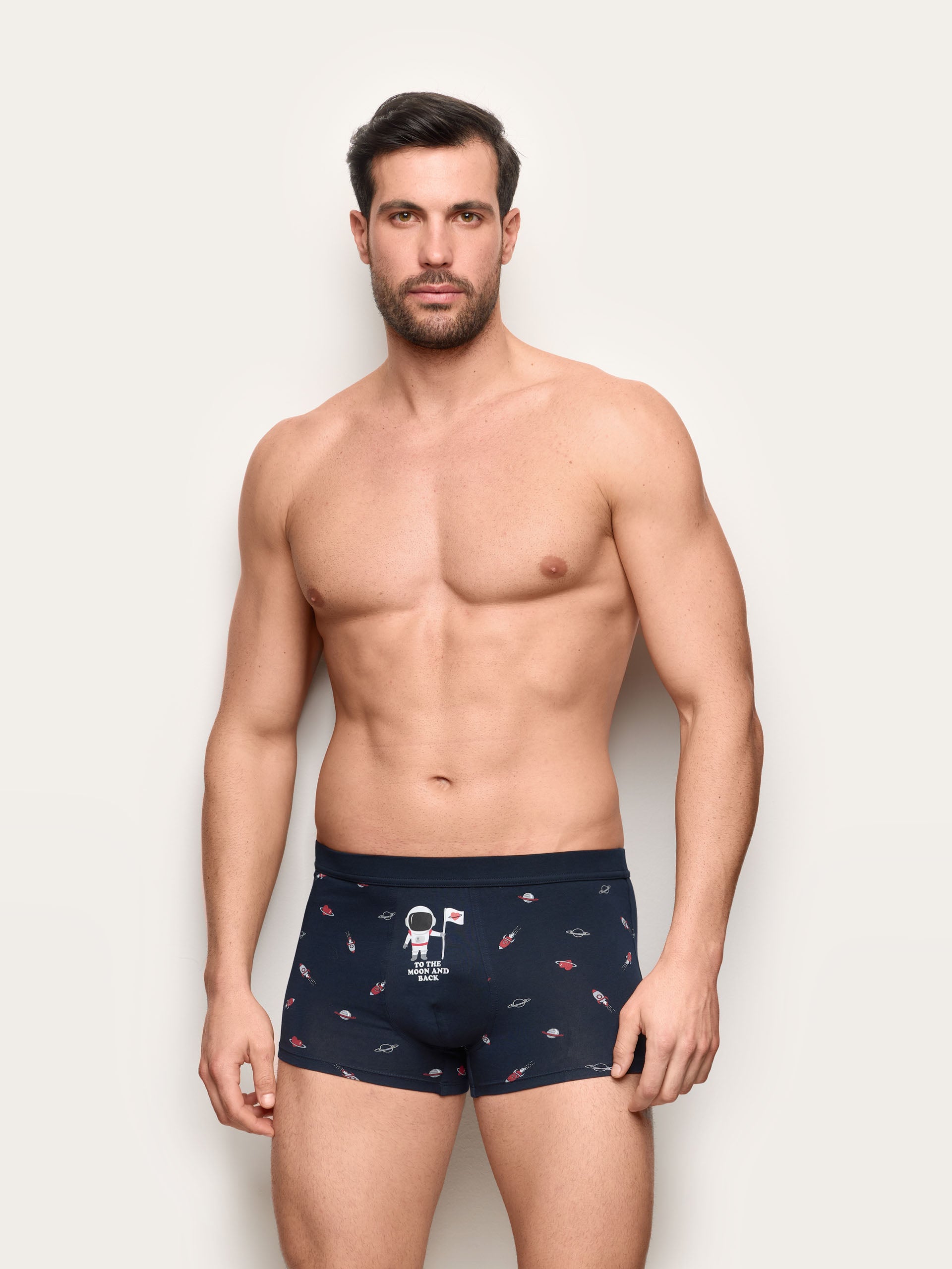 Boxer in jersey di cotone stampa Spazio - That 's Amore