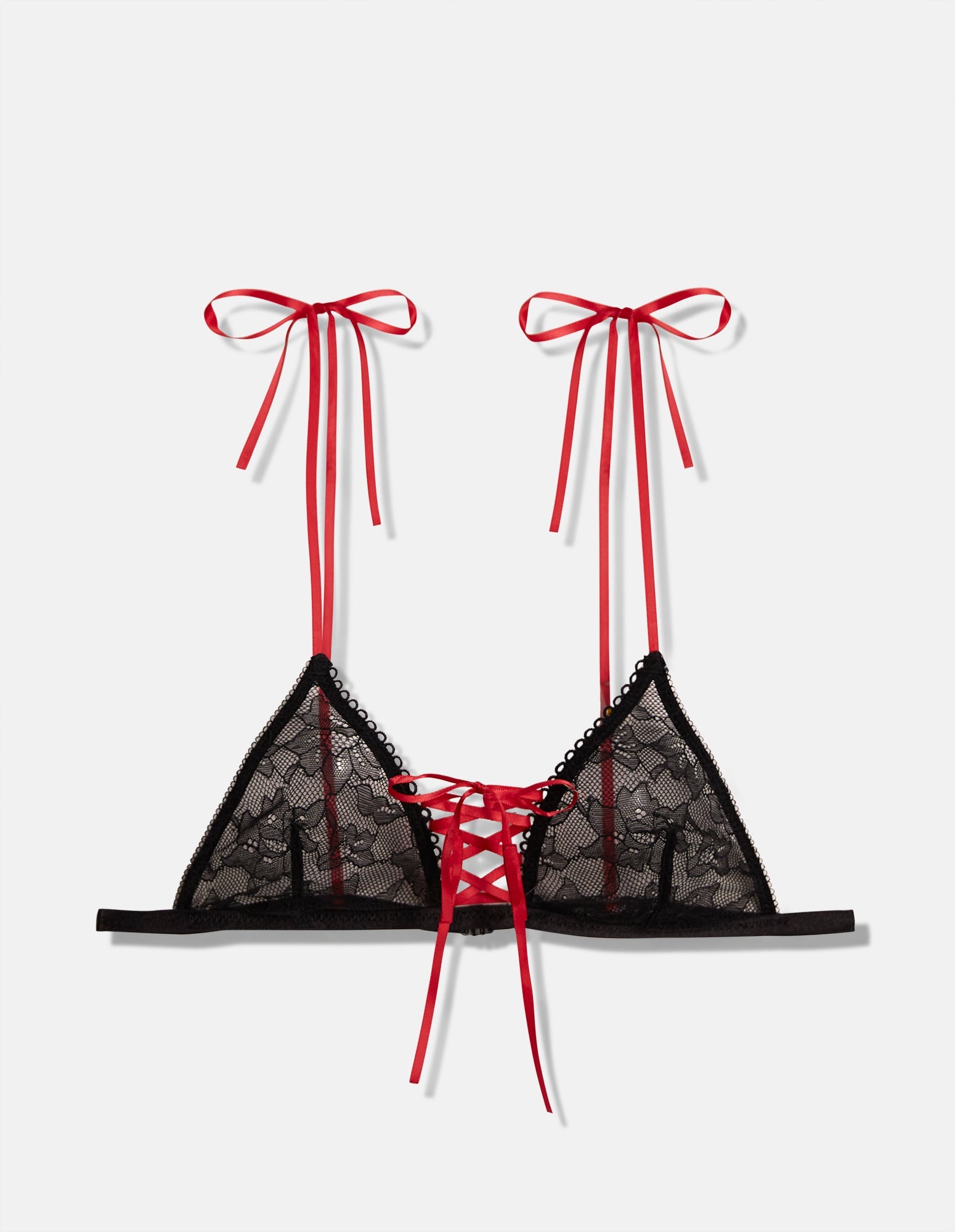 Triangolo sfoderato senza ferretto con nastro rosso Privè - Fancy