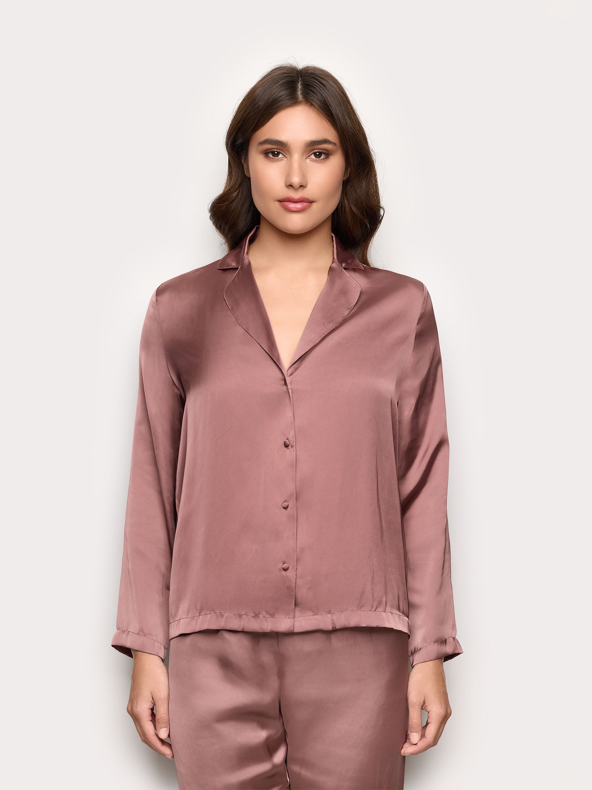 Camicia manica lunga in raso - Primula Color