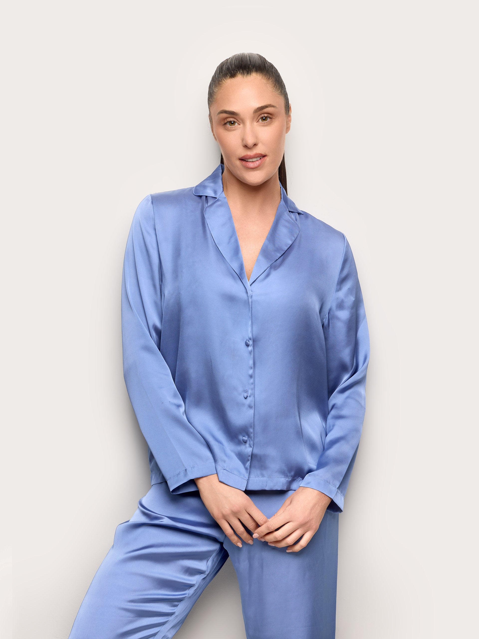 Camicia manica lunga in raso - Primula Color
