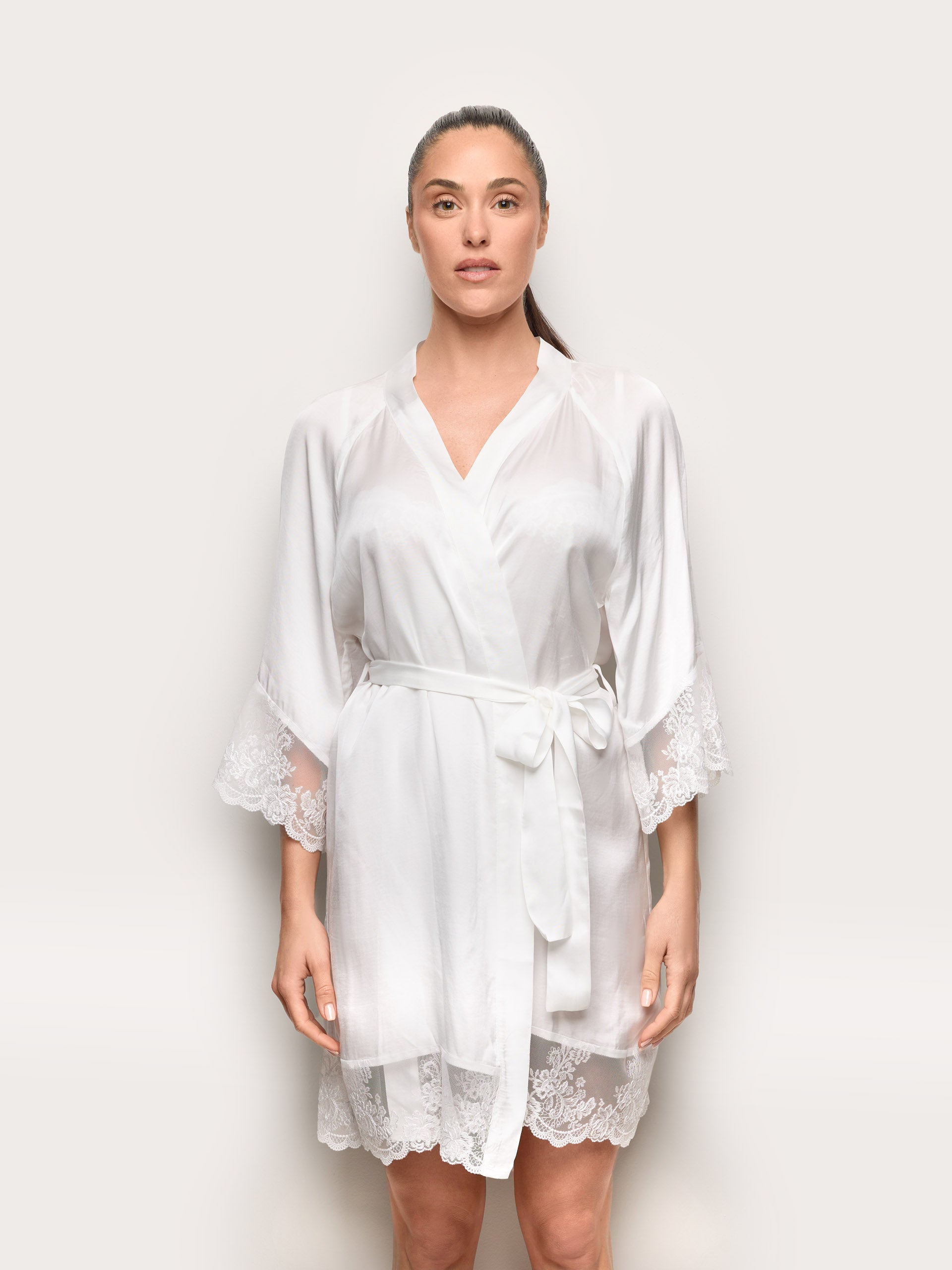 Kimono in raso di viscosa LENZING™ ECOVERO™ - Dreamy