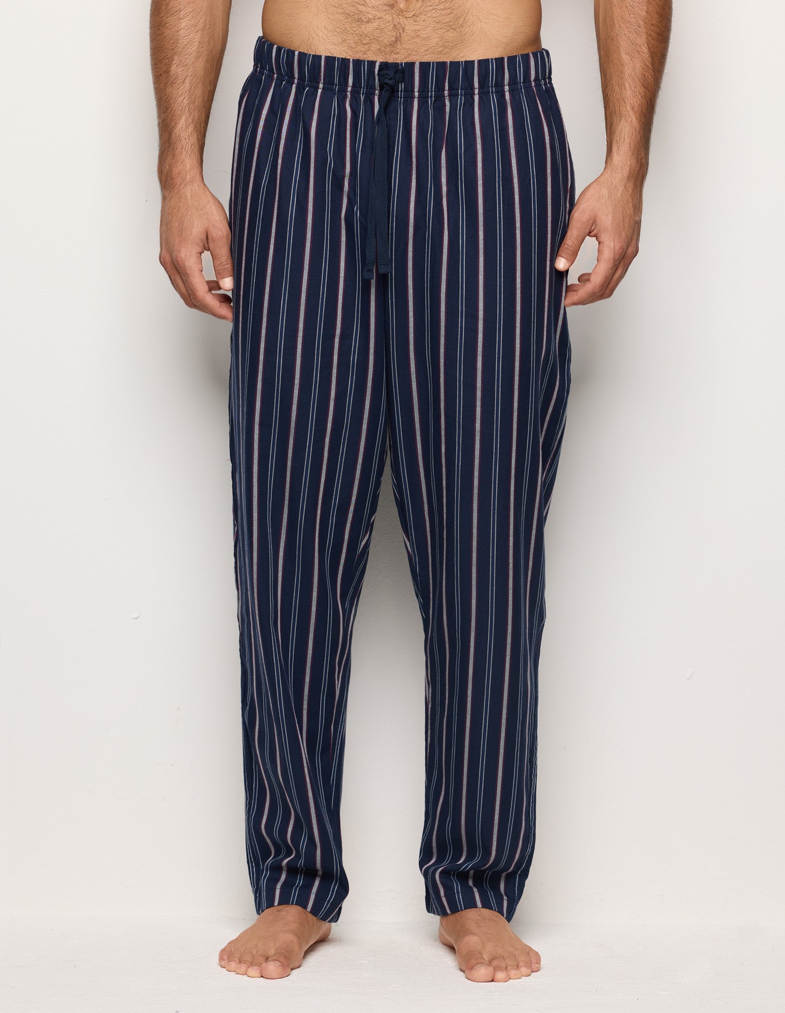 Pantalone lungo a righe in twill di cotone Mix & Match