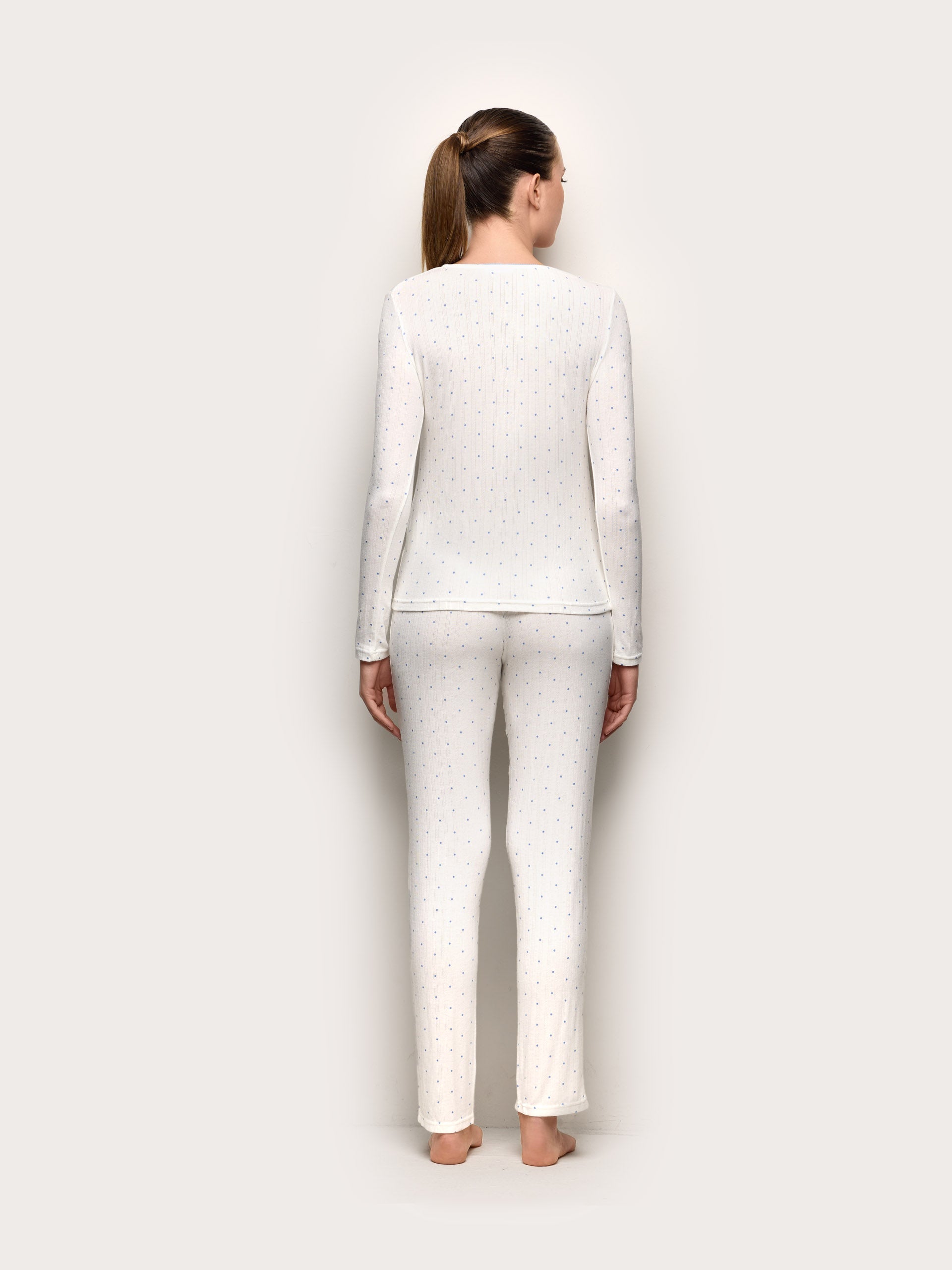 Pigiama lungo in jersey jacquard - Pointell