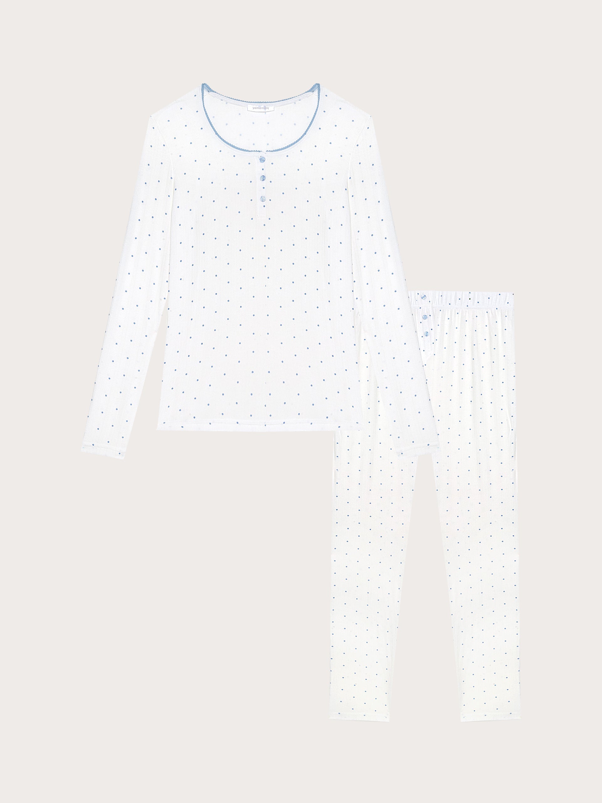 Pigiama lungo in jersey jacquard - Pointell