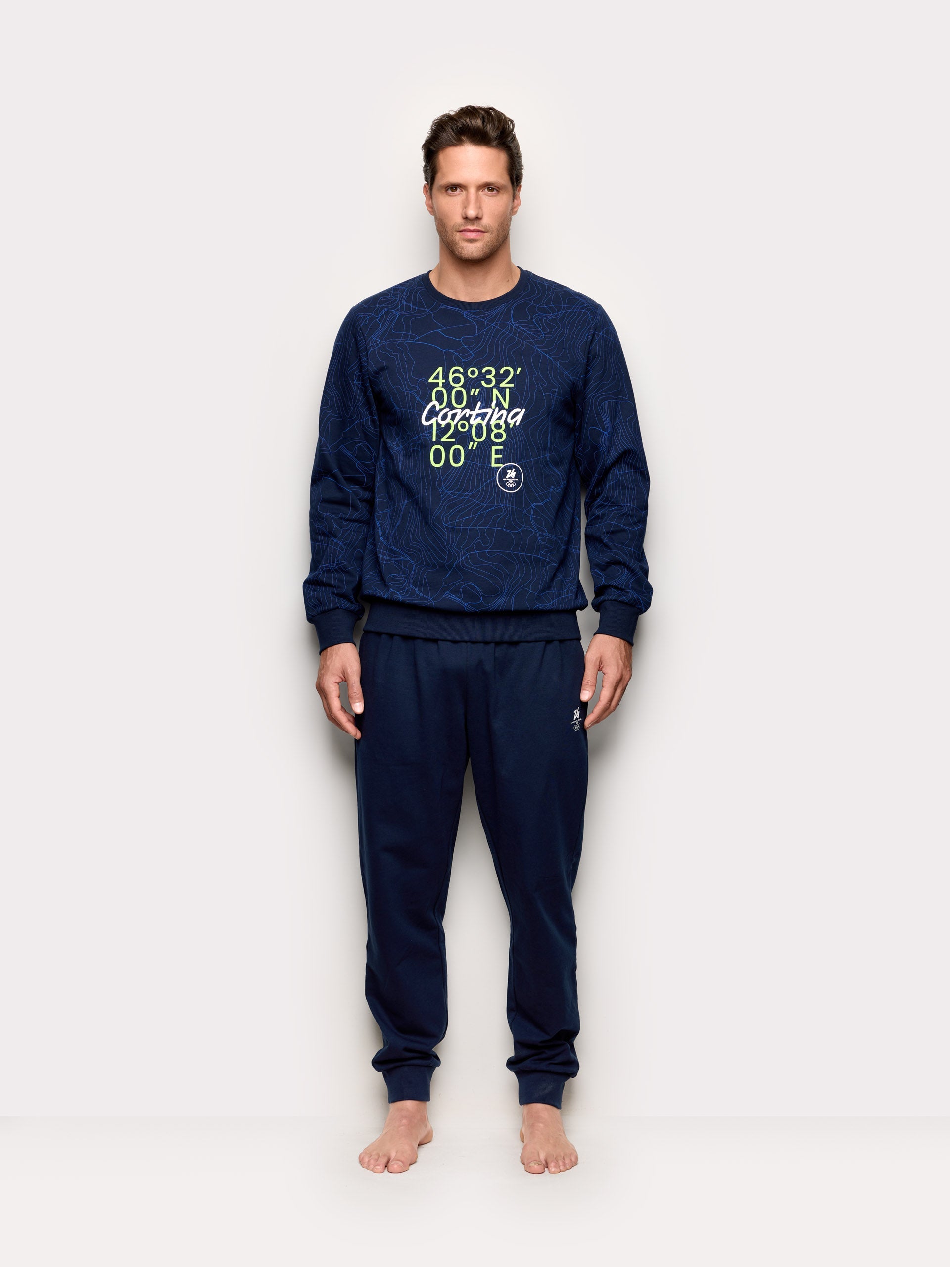 Pigiama lungo in cotone Milano Cortina 2026®