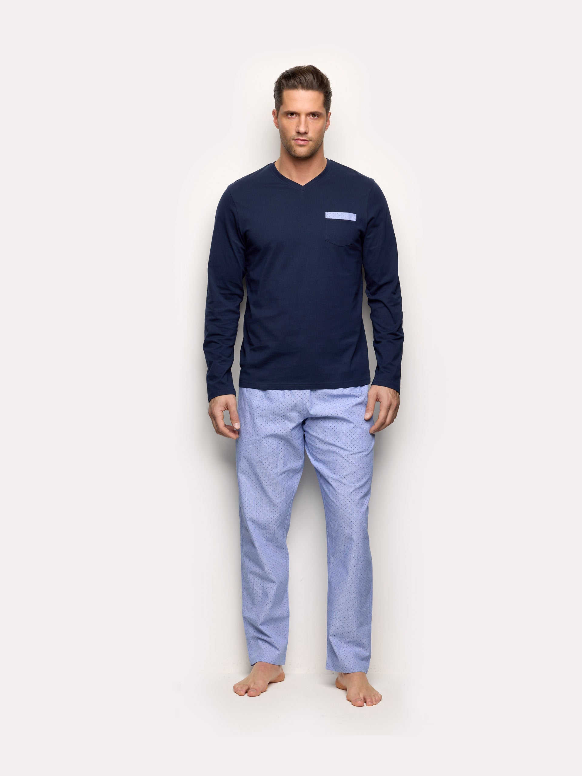 Pigiama lungo in jersey e tela di cotone - Daily Pajamas