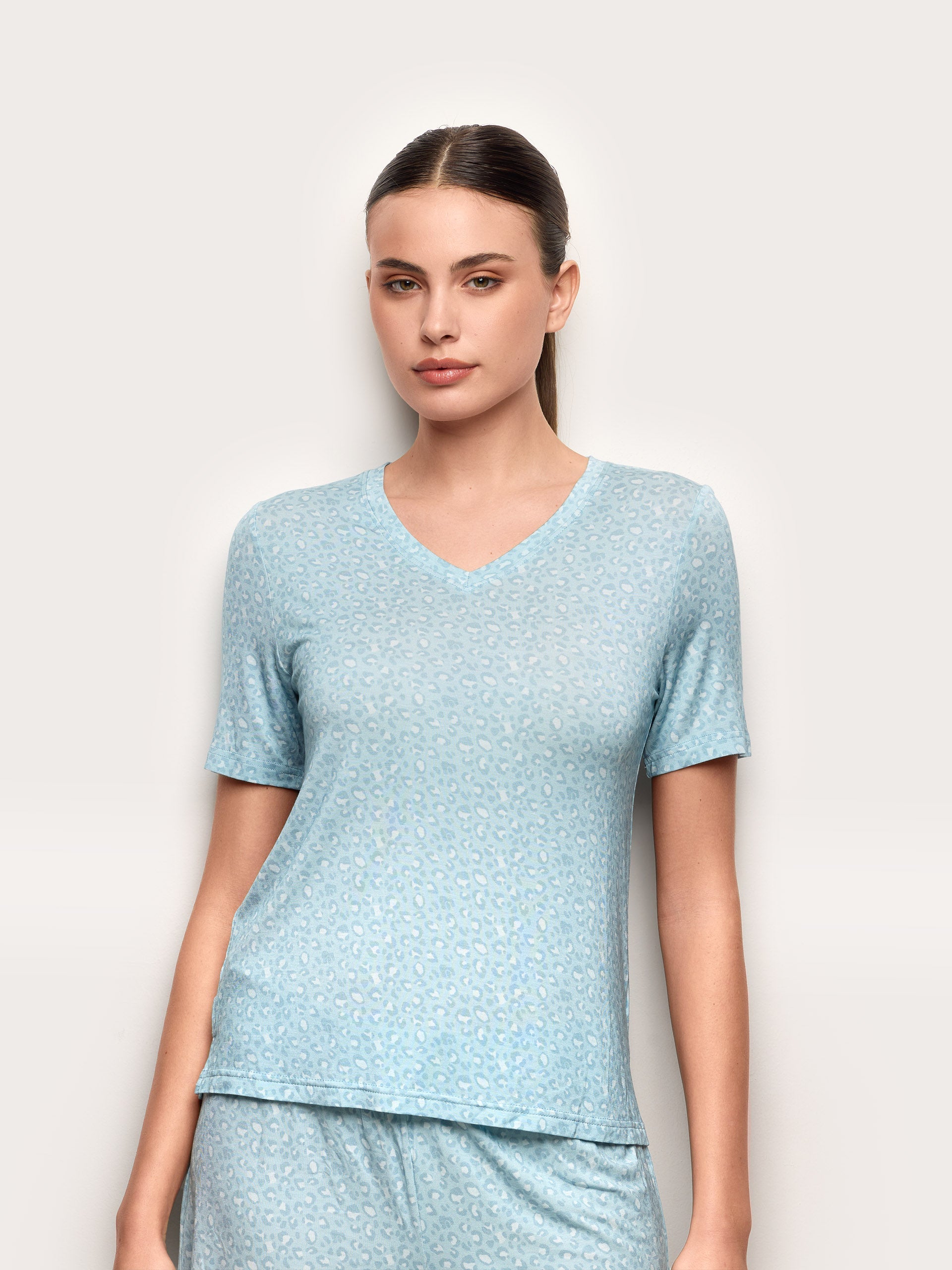 Maglia manica corta con TENCEL™ Modal Leopard