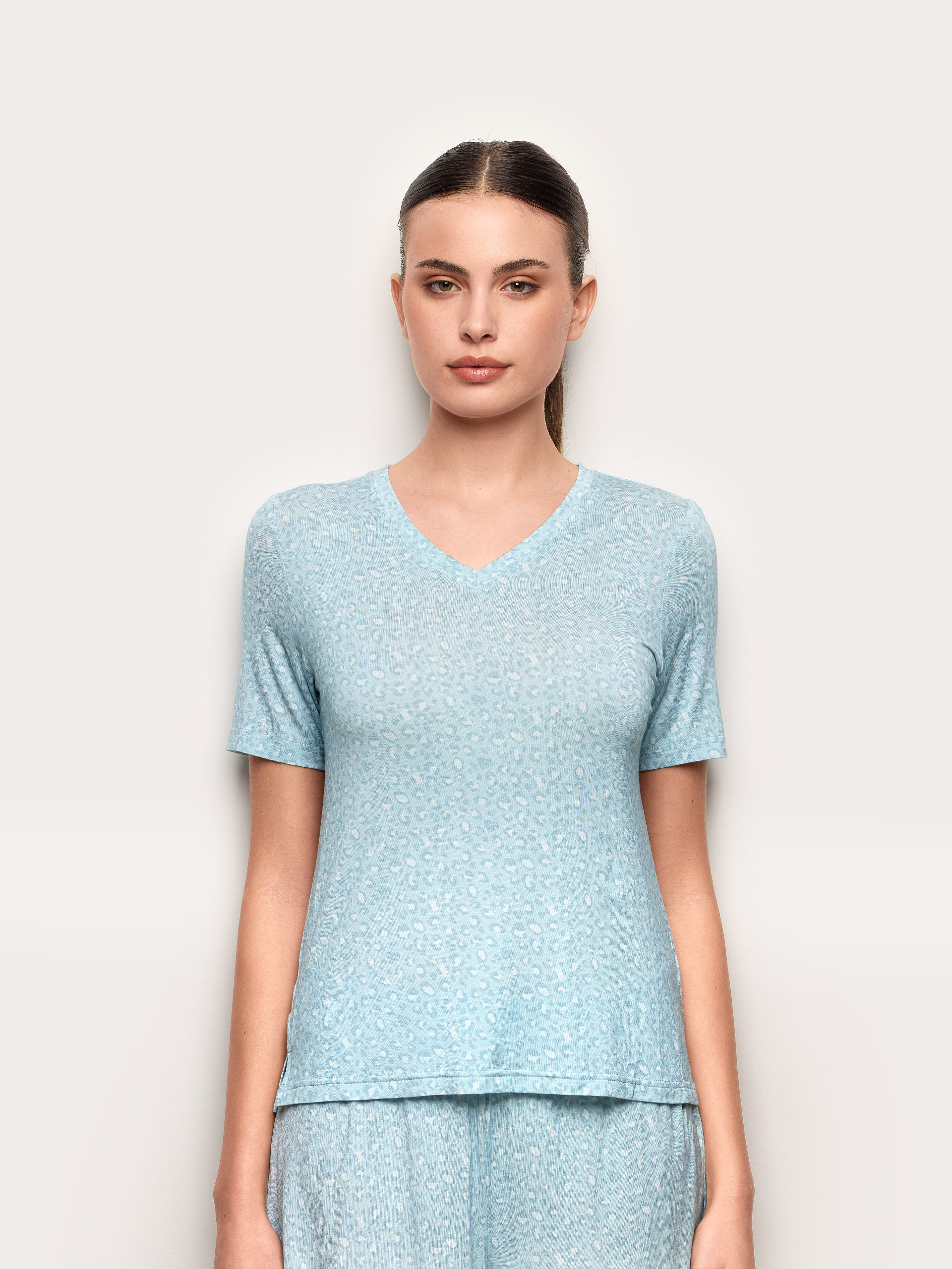 Maglia manica corta con TENCEL™ Modal Leopard