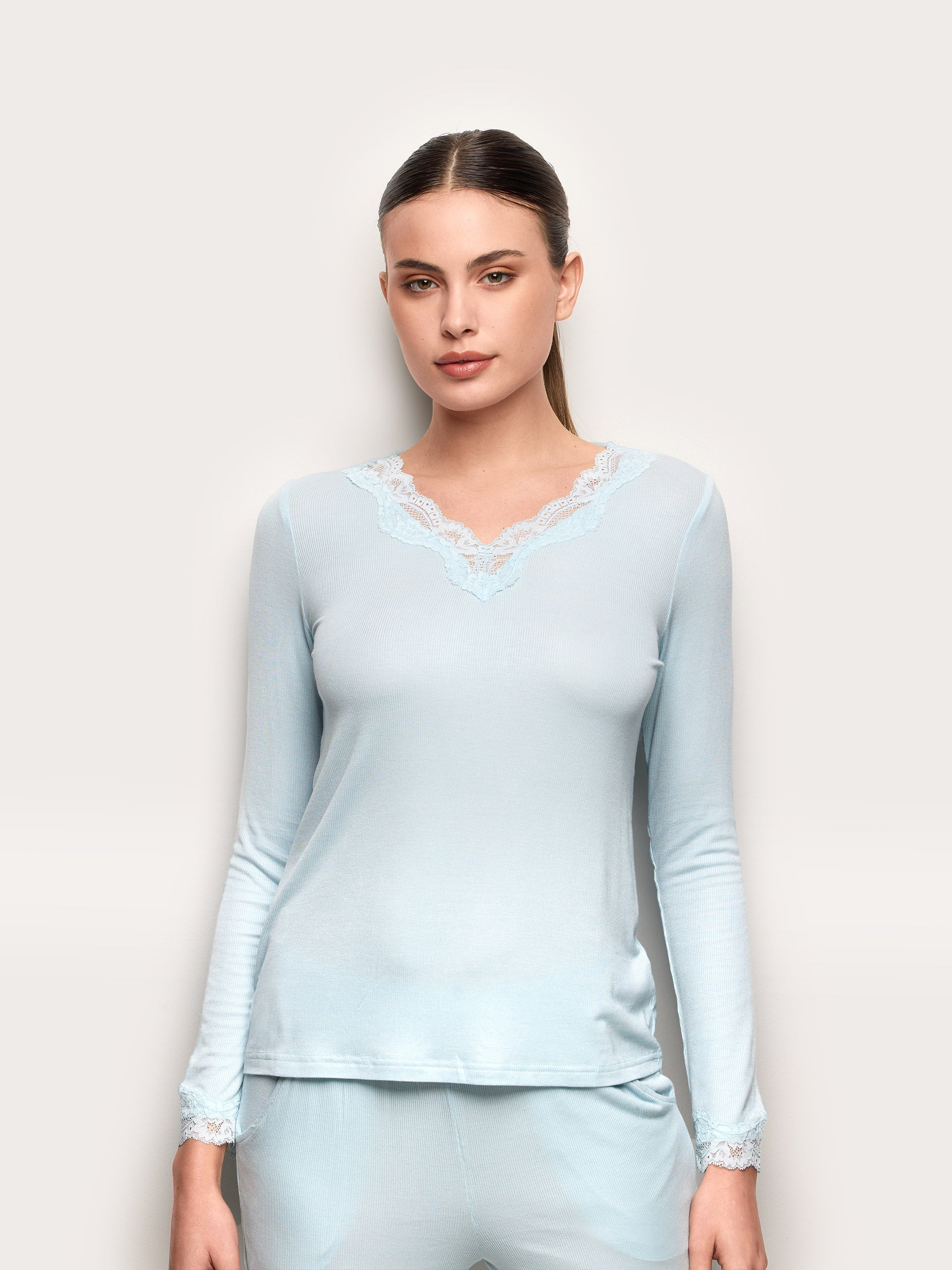 Maglia manica lunga con TENCEL™ Modal Rib