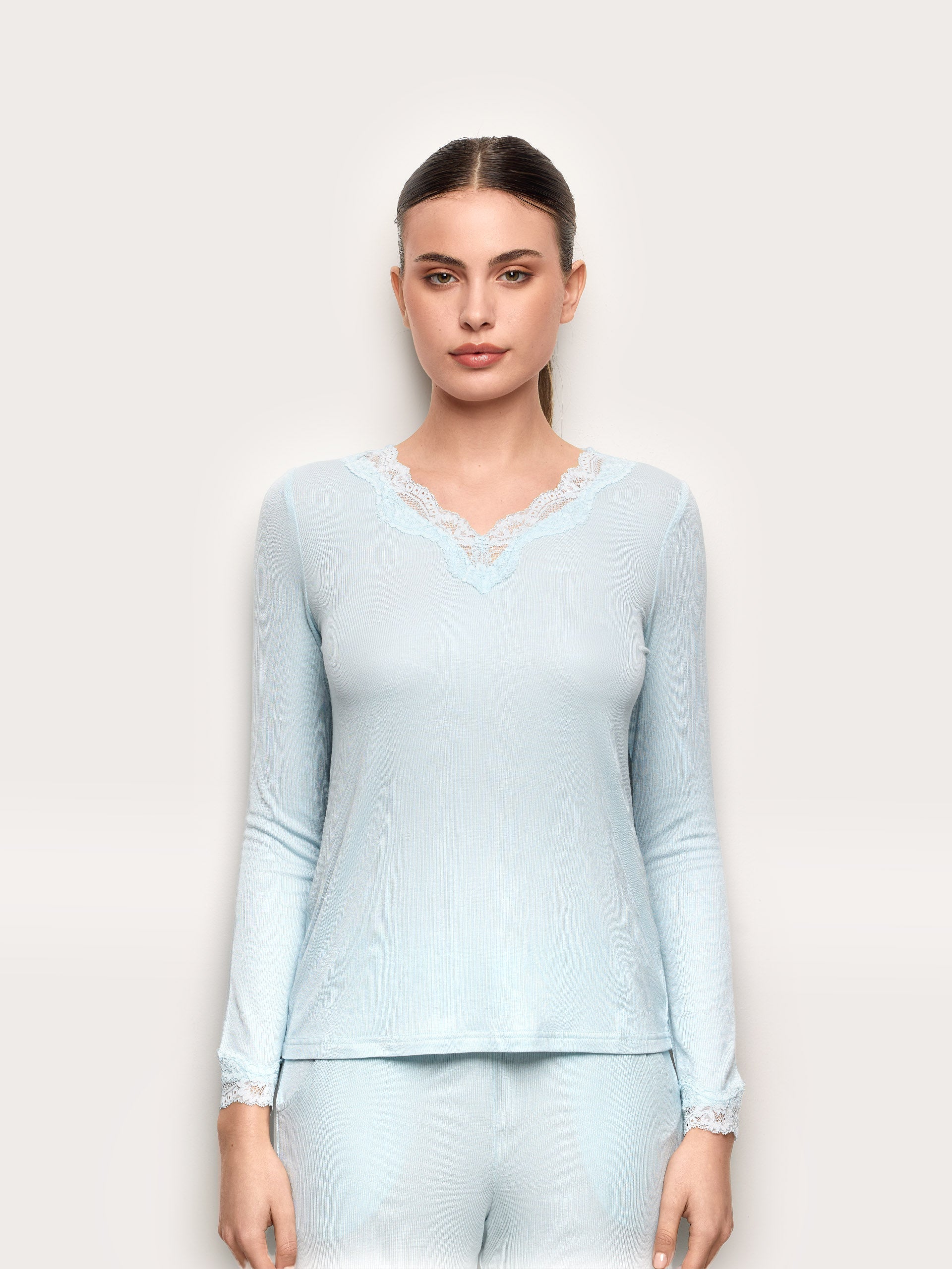Maglia manica lunga con TENCEL™ Modal Rib