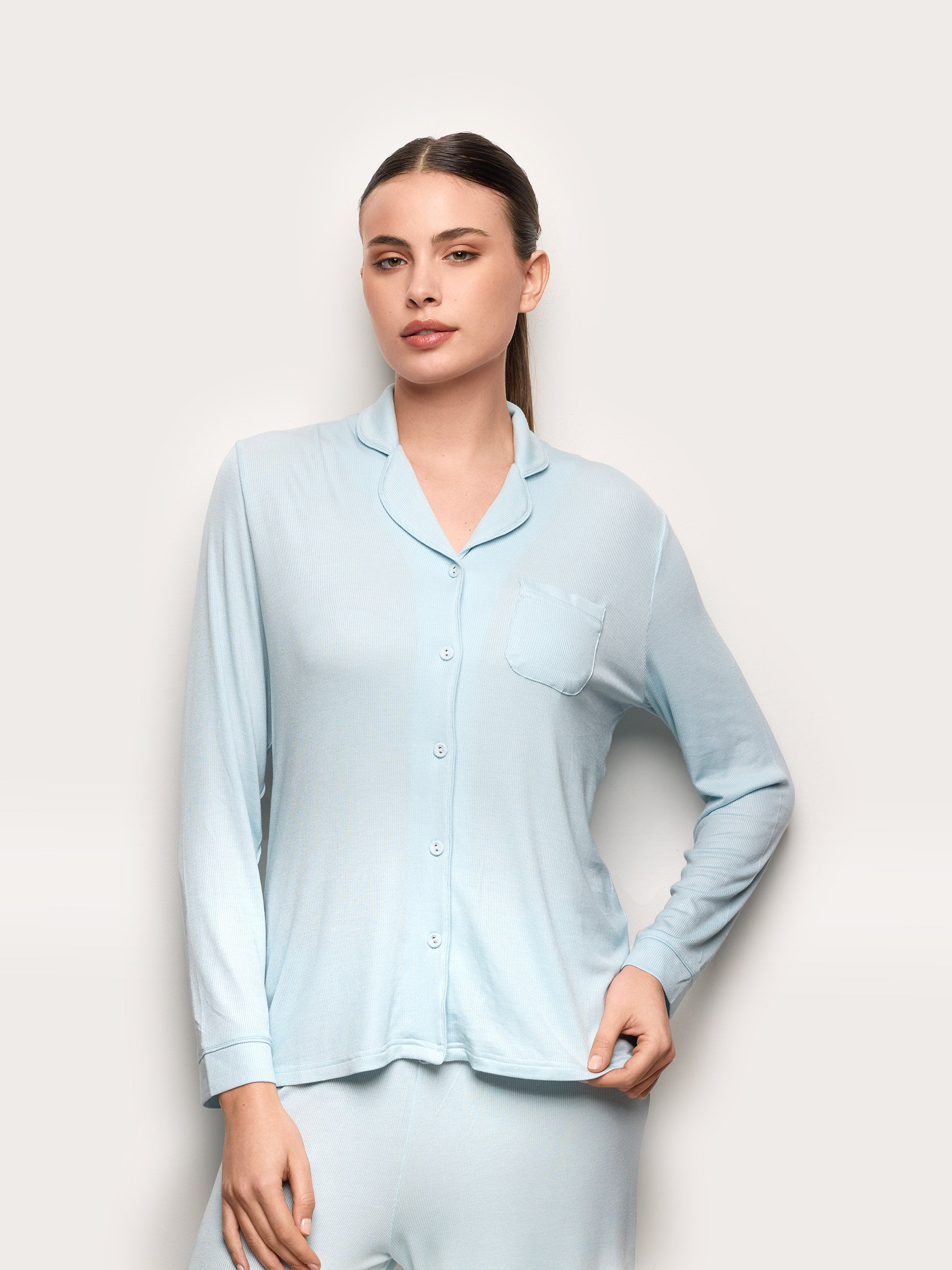 Maglia manica lunga con TENCEL™ Modal Rib