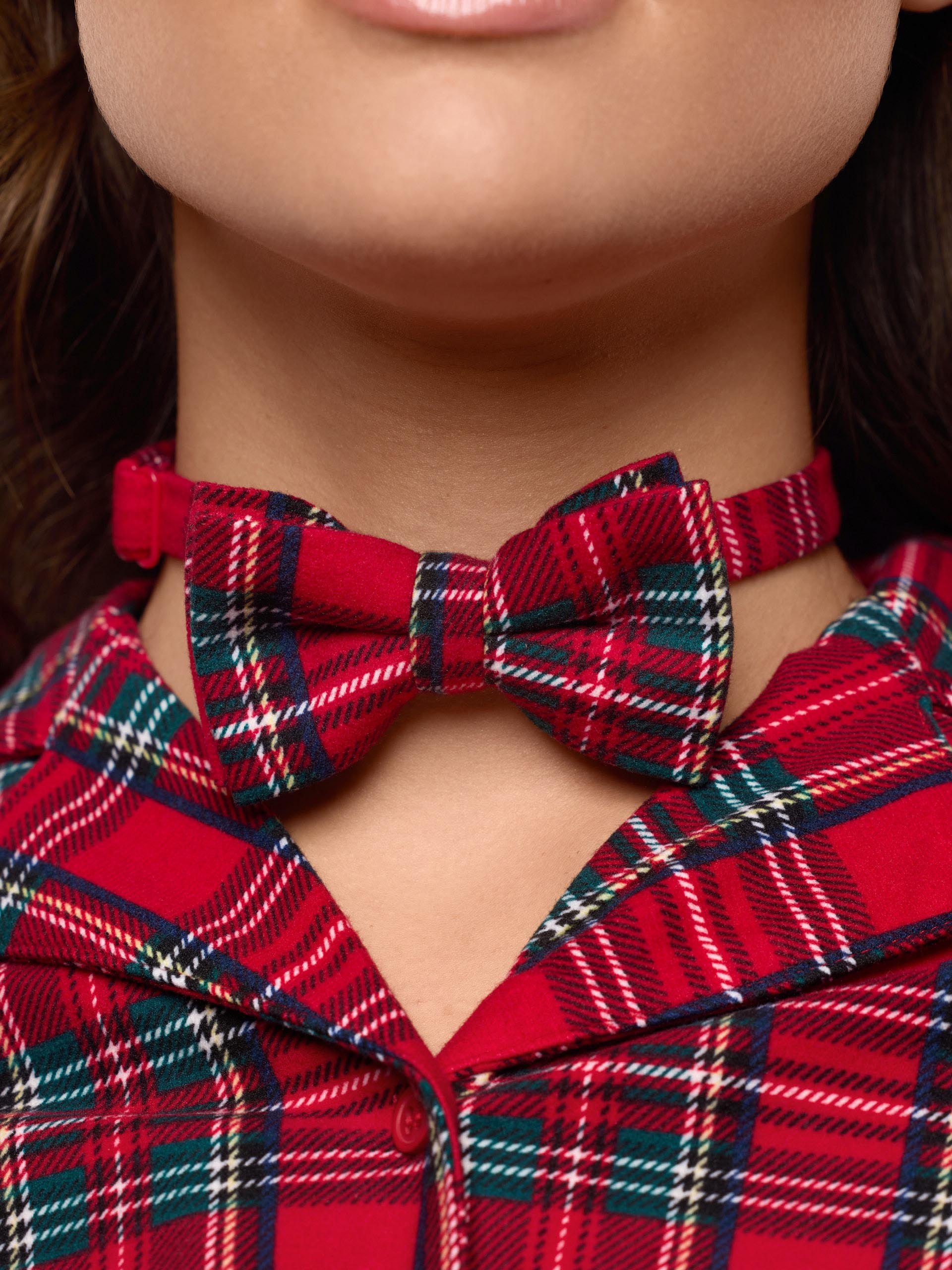 Collare Papillon regolabile per animali Tartan Family