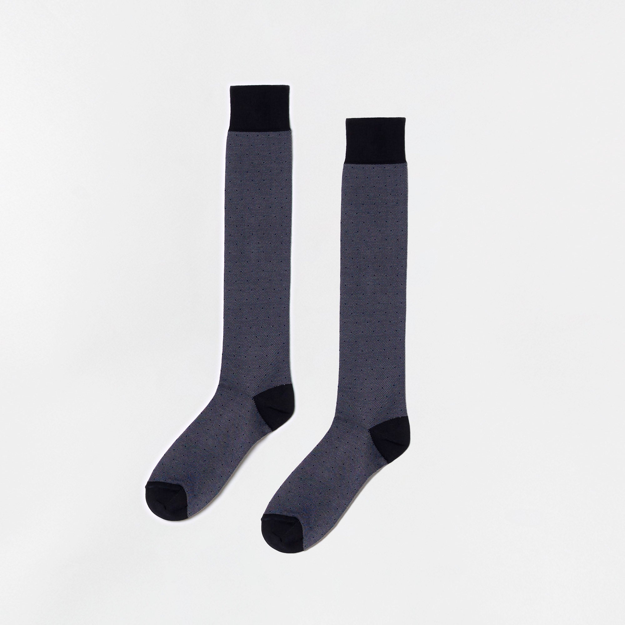 Calze lunghe blu con piccolissimi pois - Daily