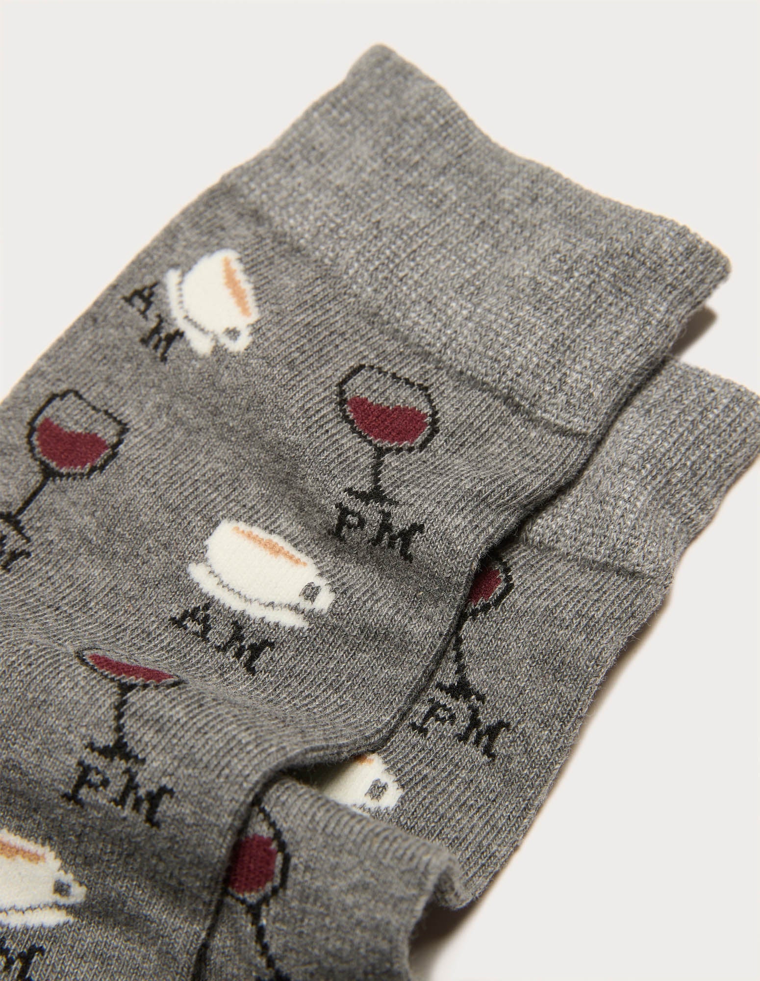 Calze corte da uomo con calici di vino Funny II
