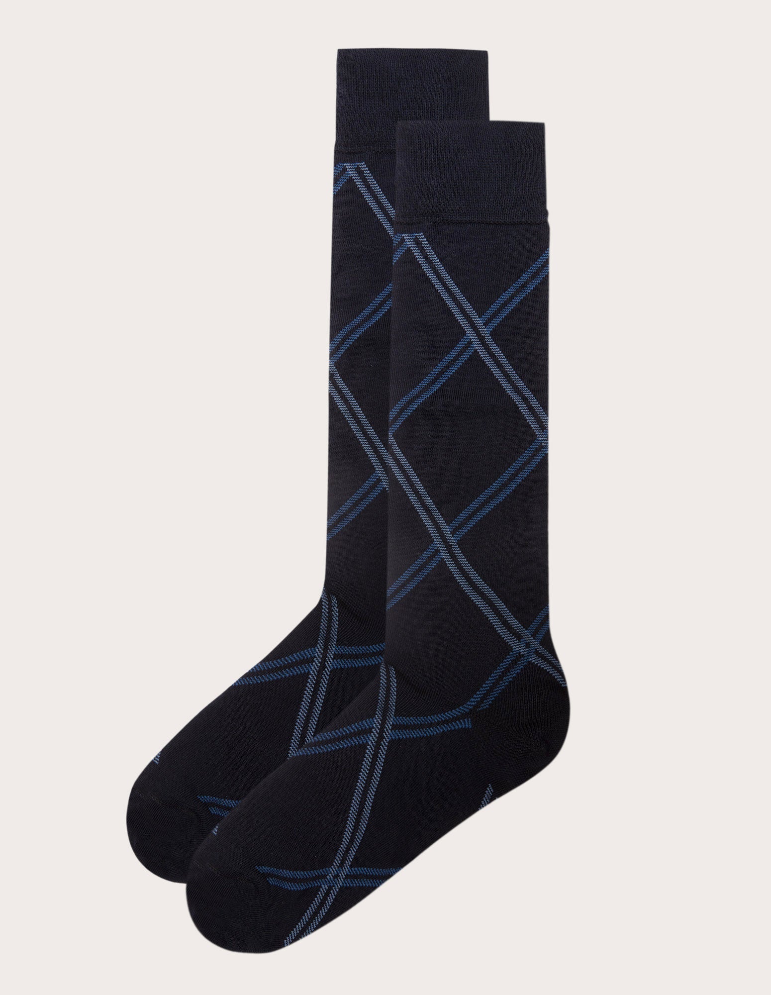 Calze lunghe da uomo blu a quadri Daily III