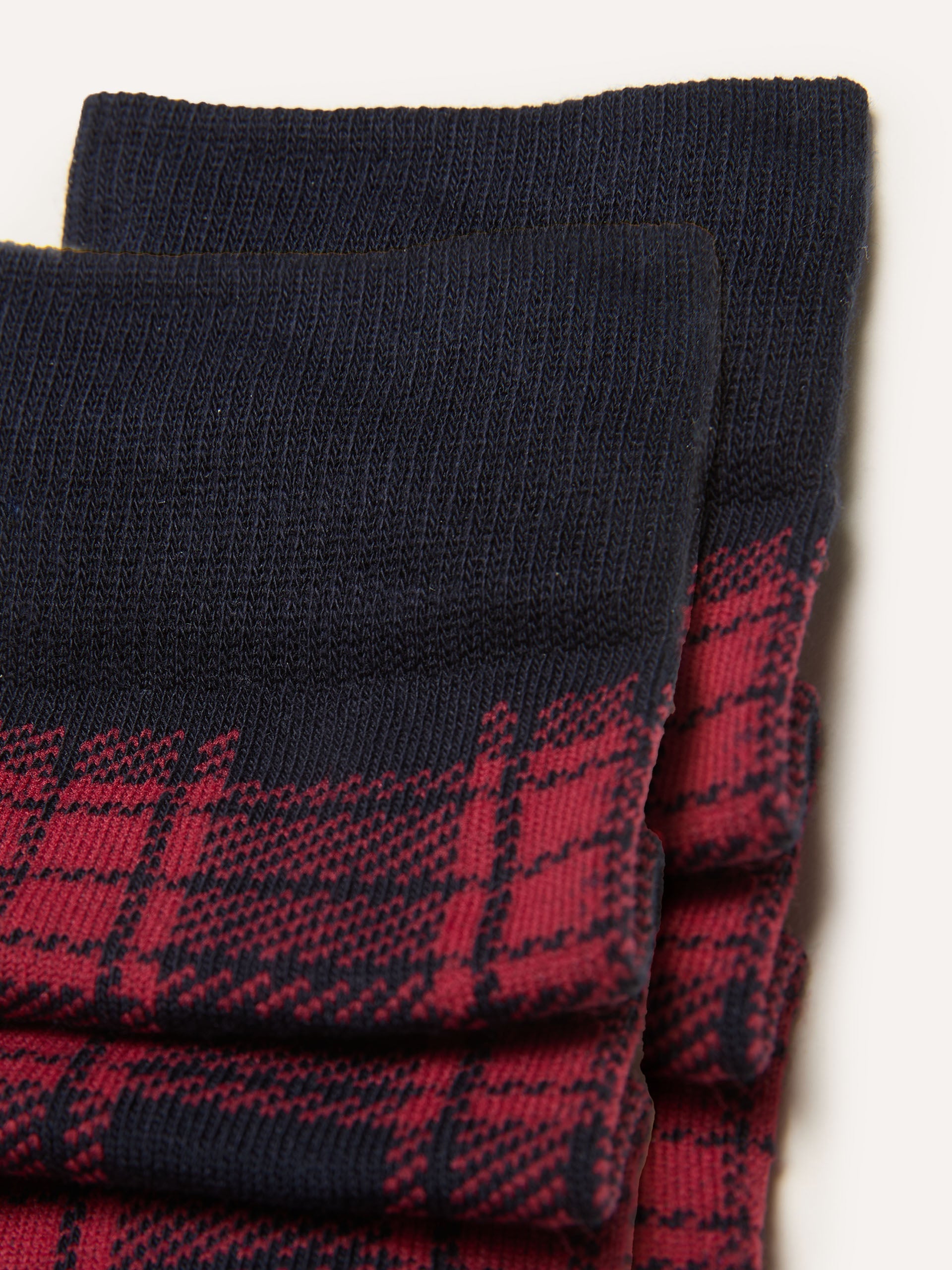 Calze corte tartan rosso e blu Hello Xmas