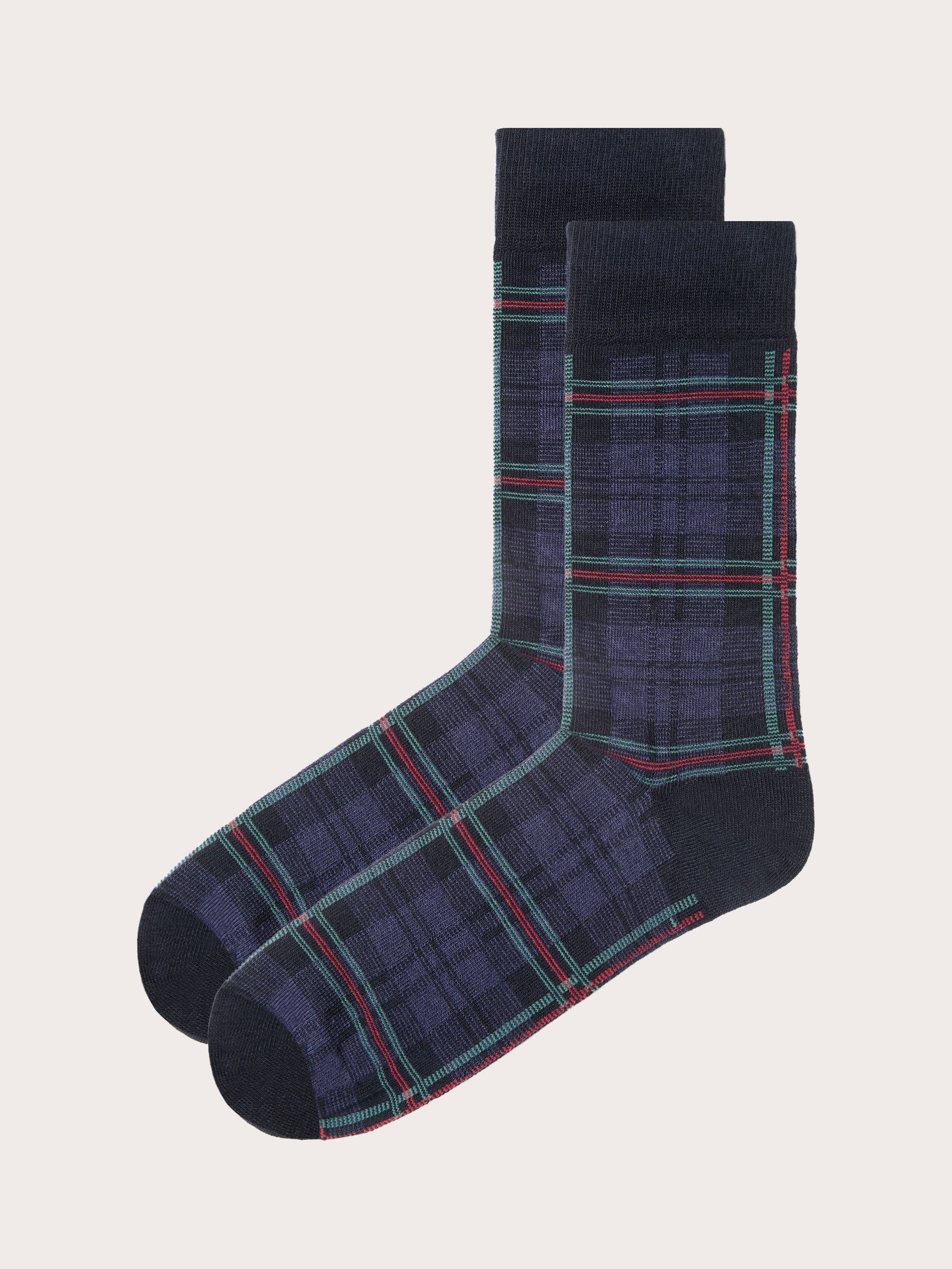 Calze corte blu Tartan Hello Xmas