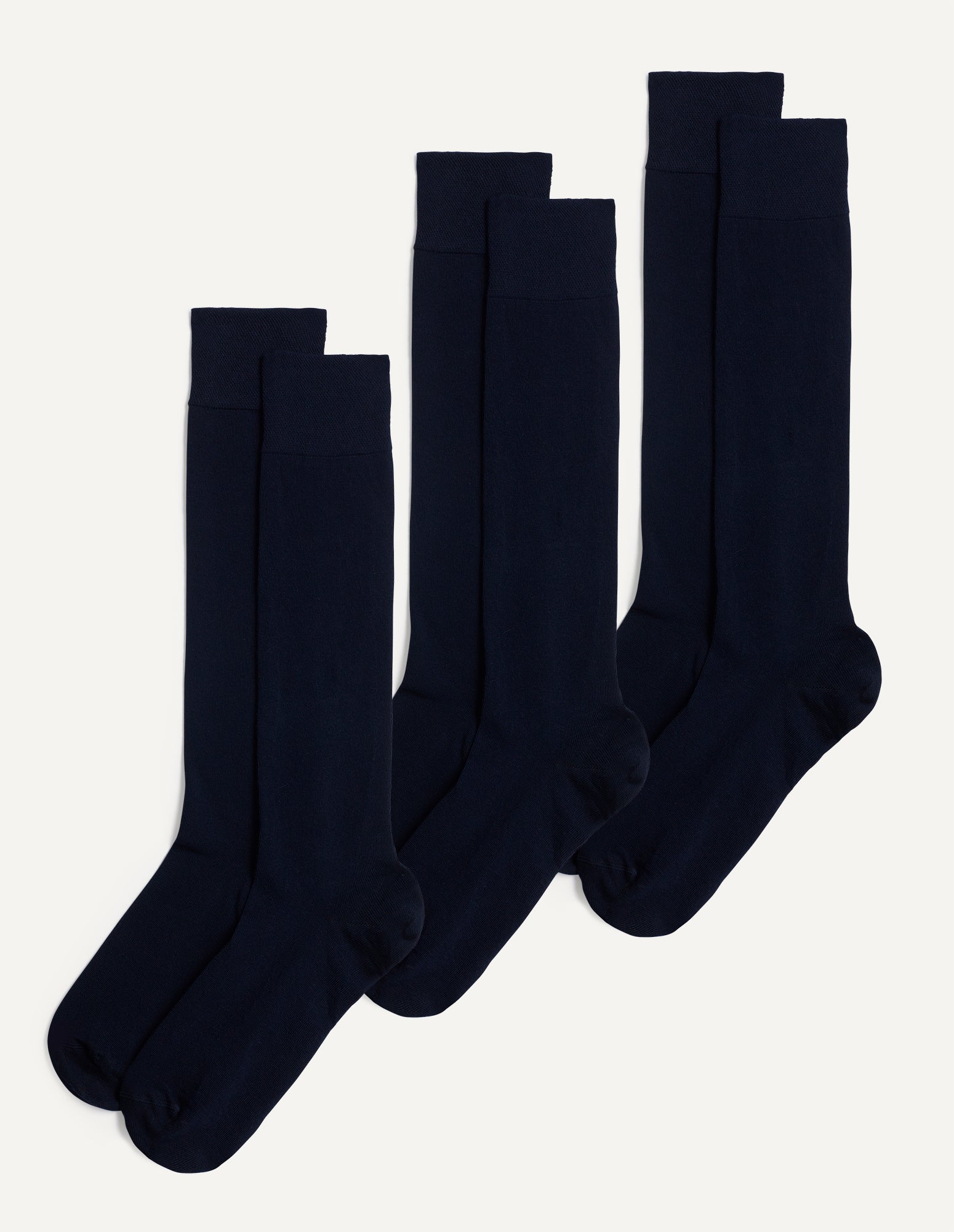 Multipack tre calze lunghe unisex in caldo cotone Comodo