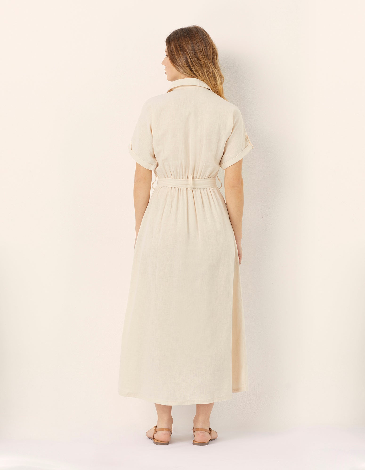 Abito lungo tinta unita Cotton Linen