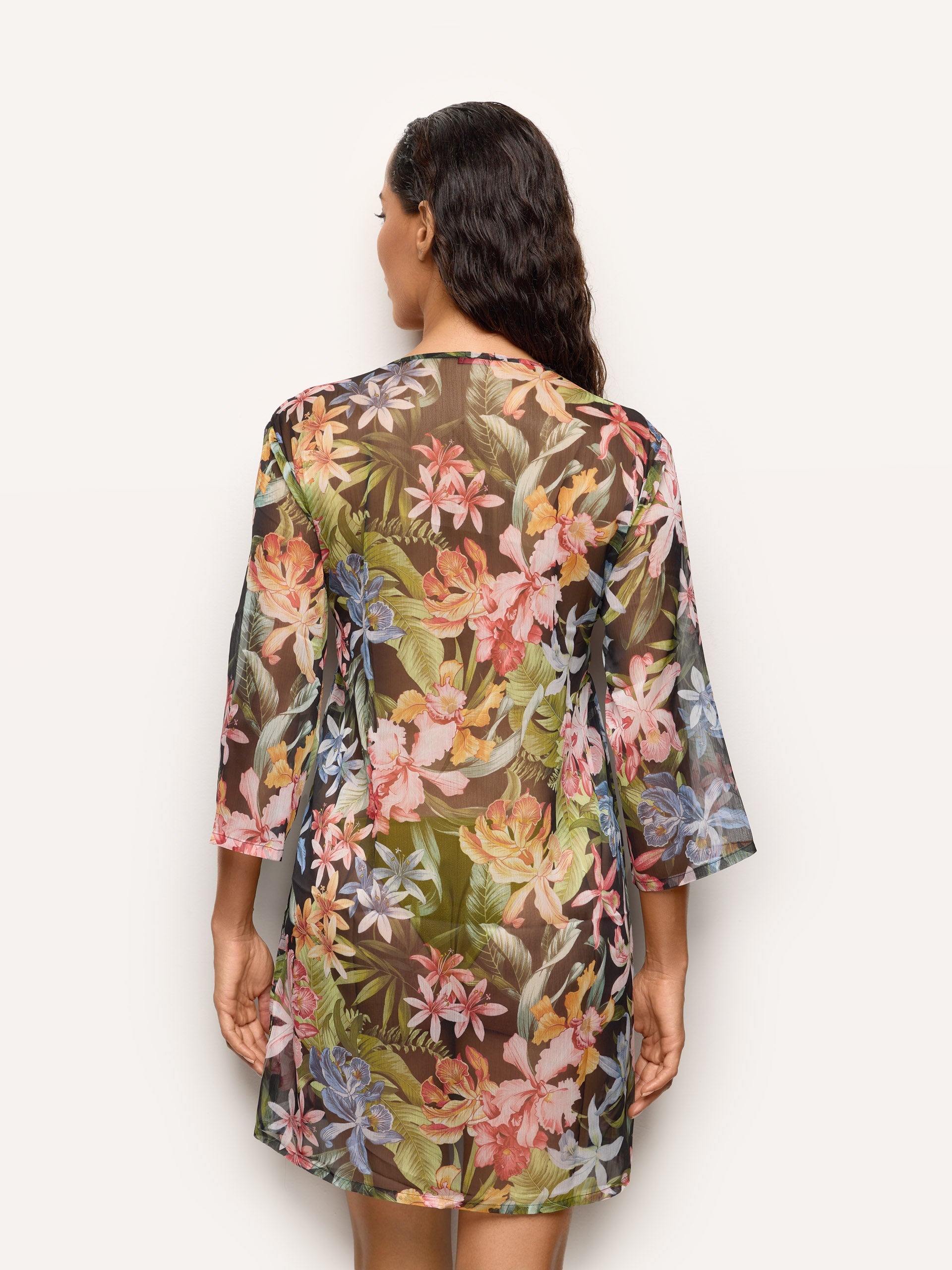 Abito Kaftano corto in chiffon - Tahiti