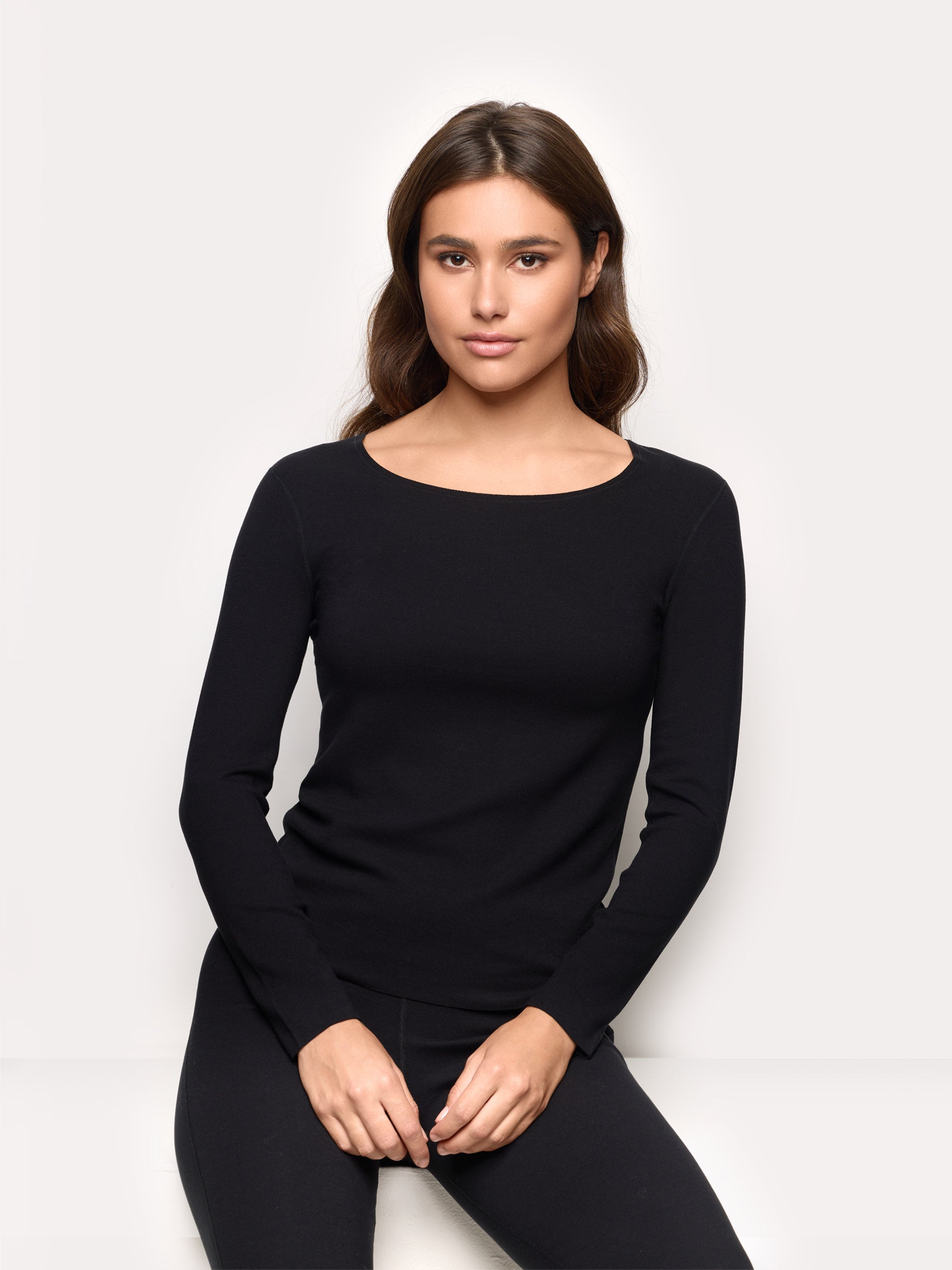 Maglia scollo rotondo interlock di viscosa Next to Skin