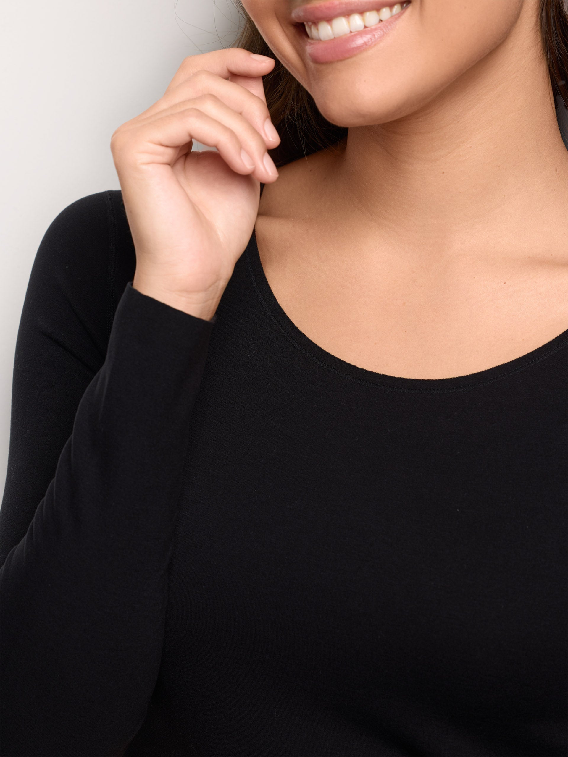 Maglia scollo rotondo interlock di viscosa Next to Skin
