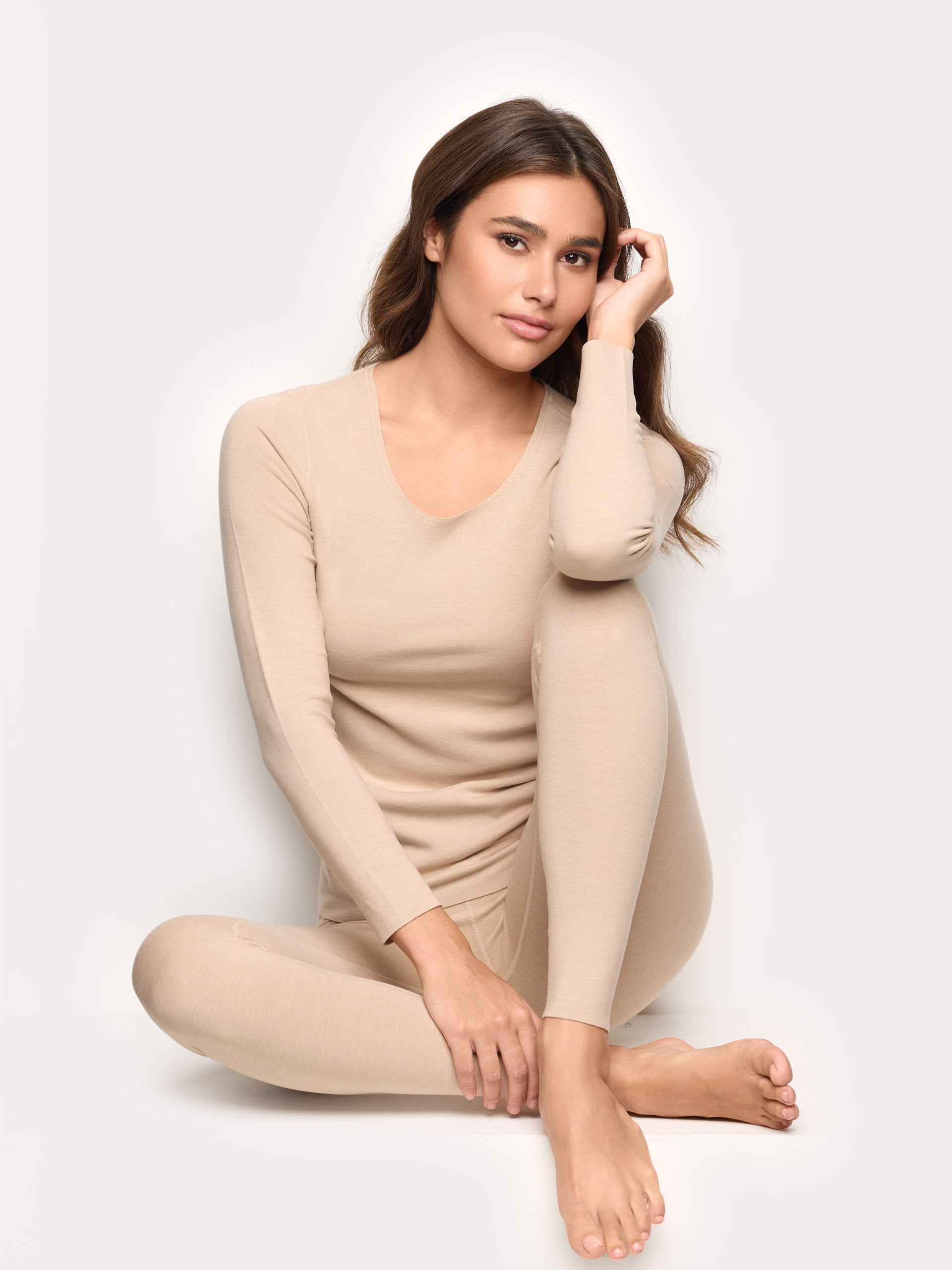 Maglia scollo rotondo interlock di viscosa Next to Skin