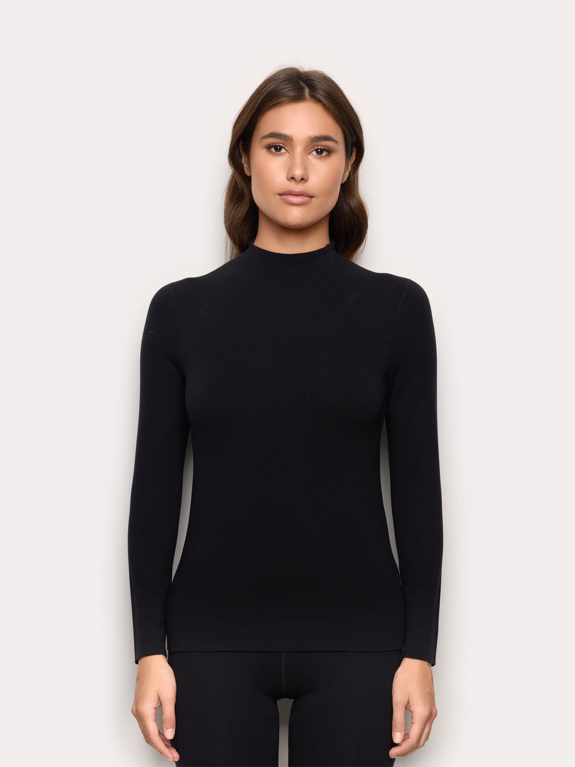 Maglia collo alto a vulcano interlock di viscosa Next to Skin