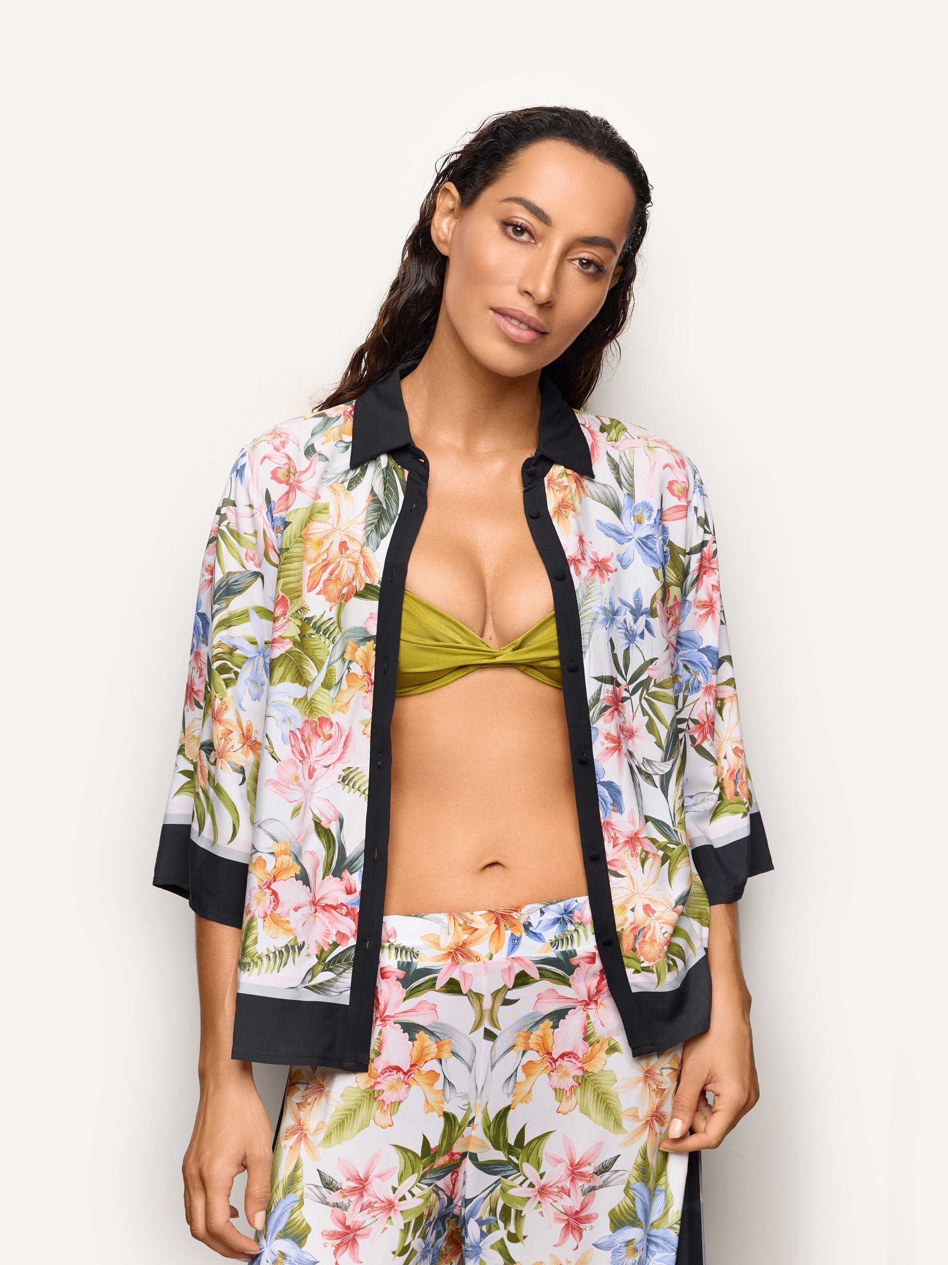 Camicia in tela di viscosa LENZING™ ECOVERO™ - Tahiti