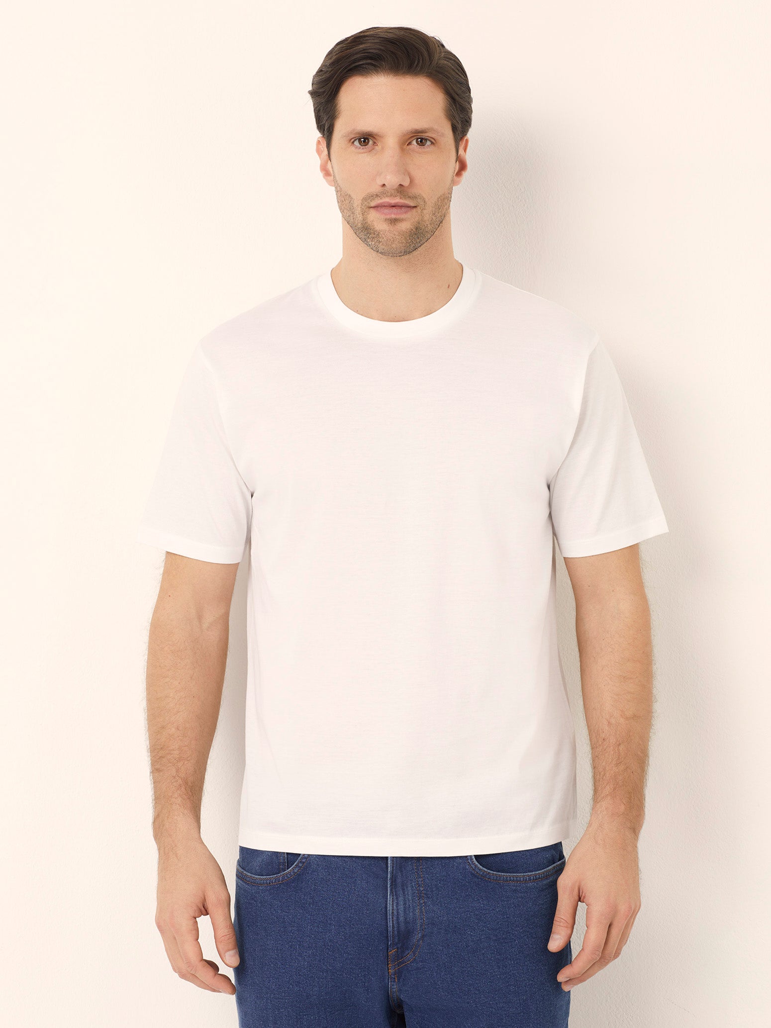 T-shirt girocollo da uomo in cotone Premium Cotton