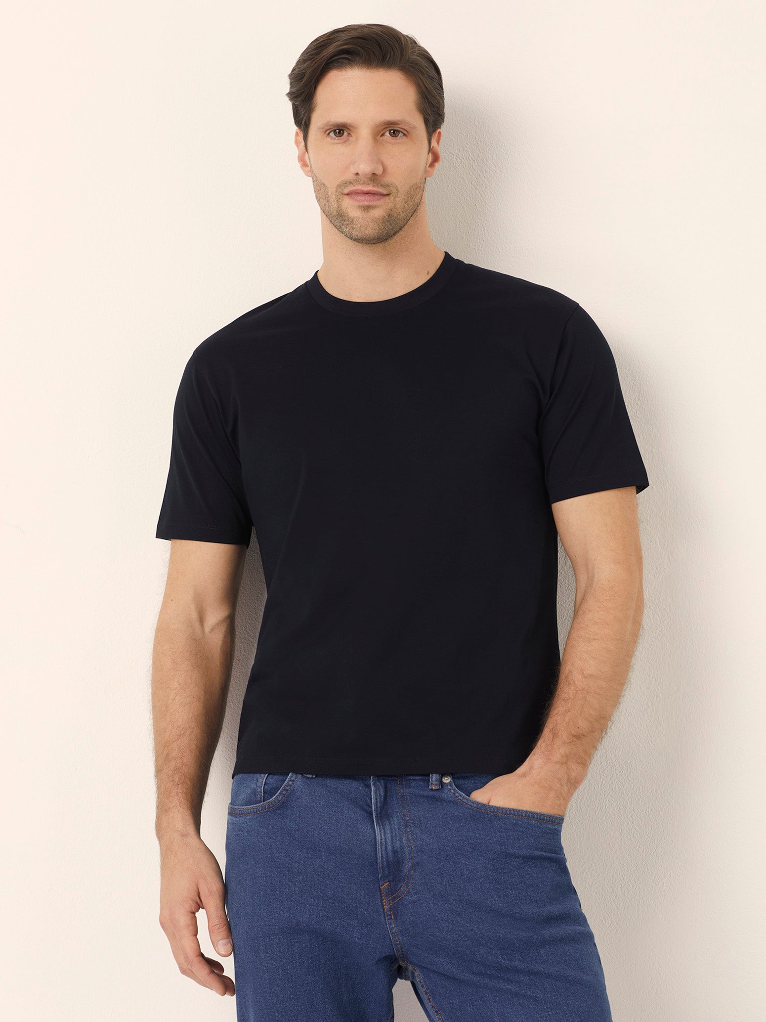 T-shirt girocollo da uomo in cotone Premium Cotton