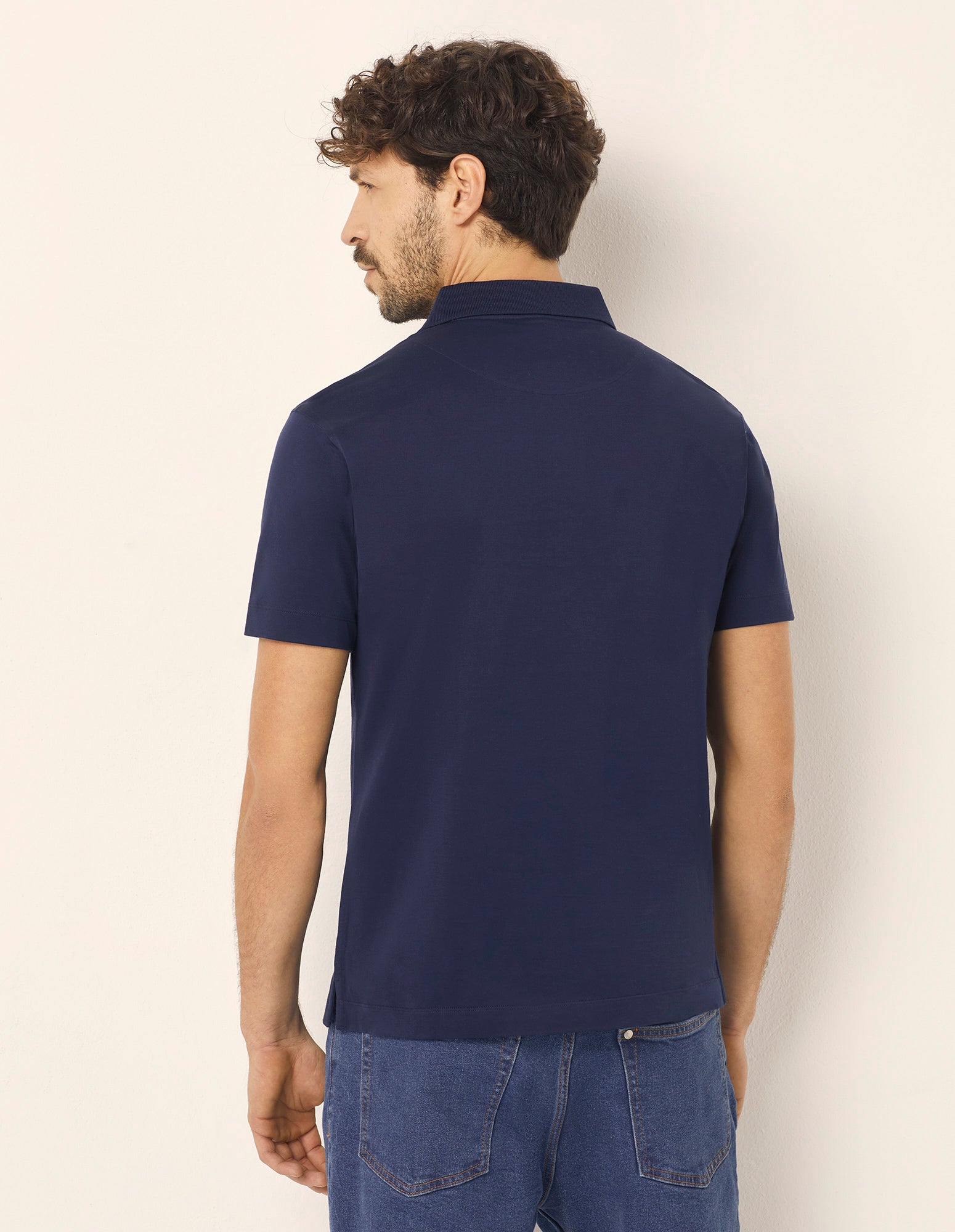 T-shirt taglio polo da uomo in cotone Premium Cotton